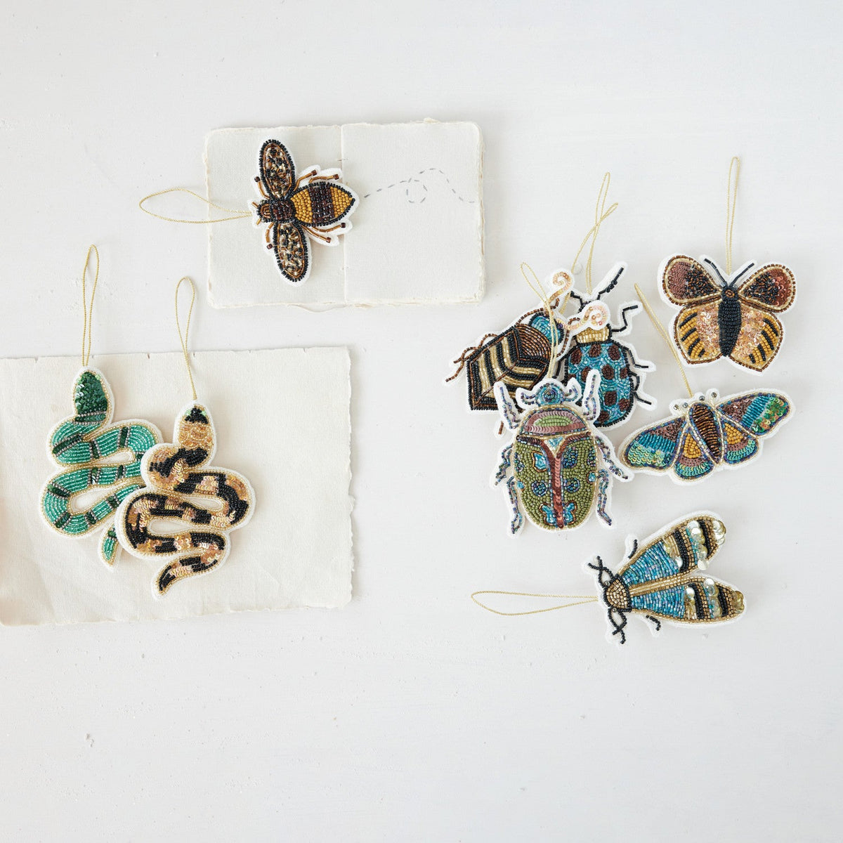 Beaded &amp; Sequin Insect Ornament - Box Turtle