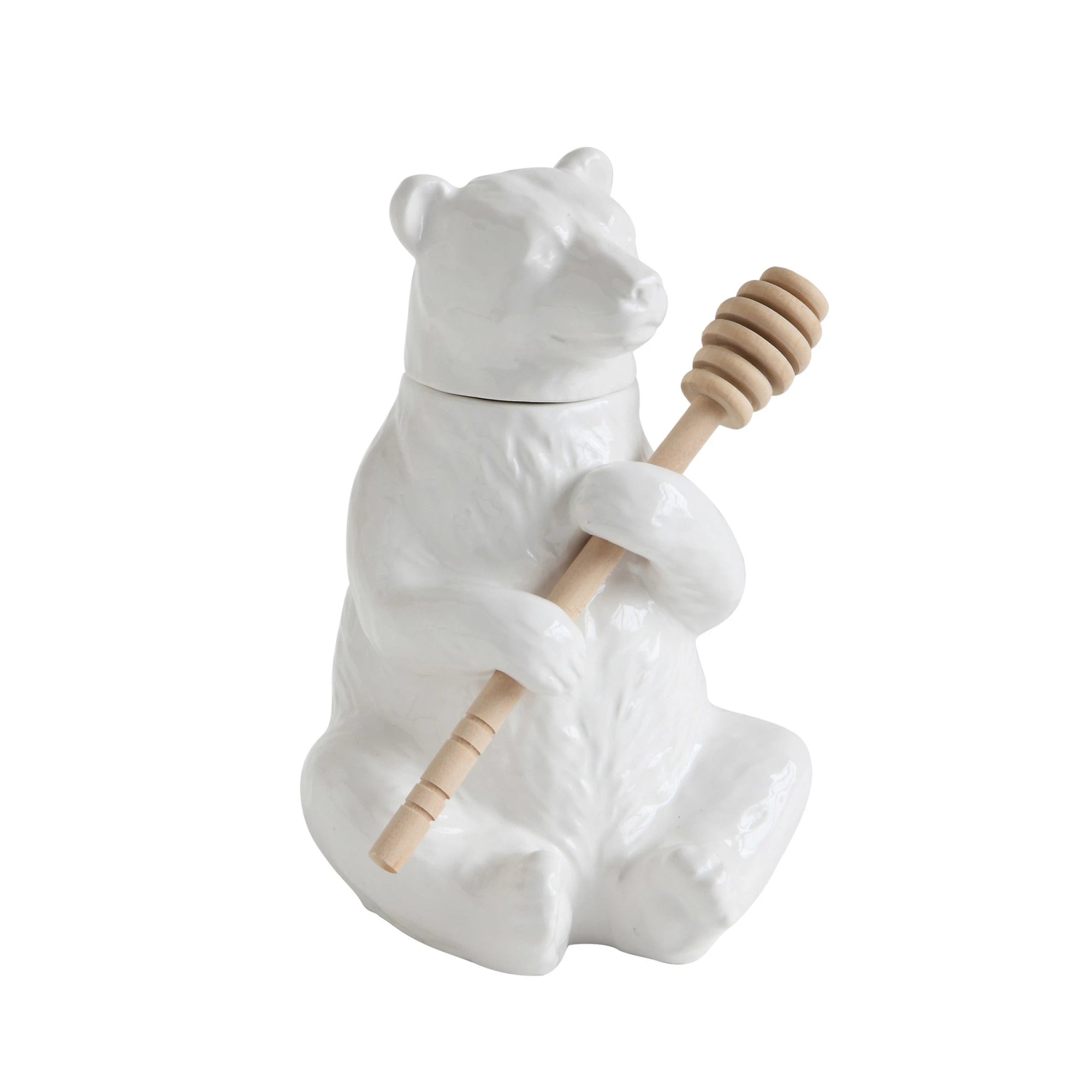 Bear Honey Pot with Dipper - Box Turtle