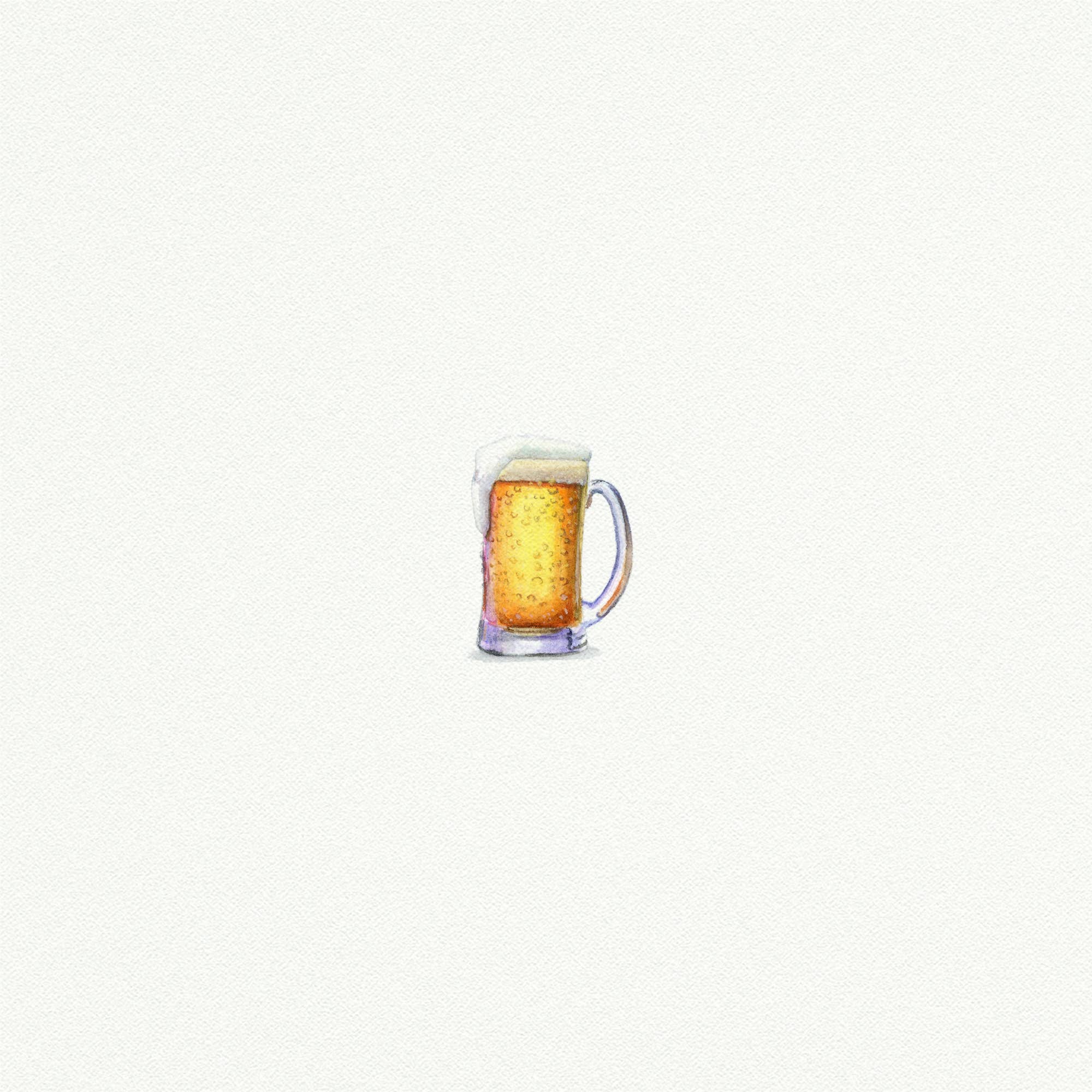 Beer Mug Miniature Watercolor Print - Box Turtle