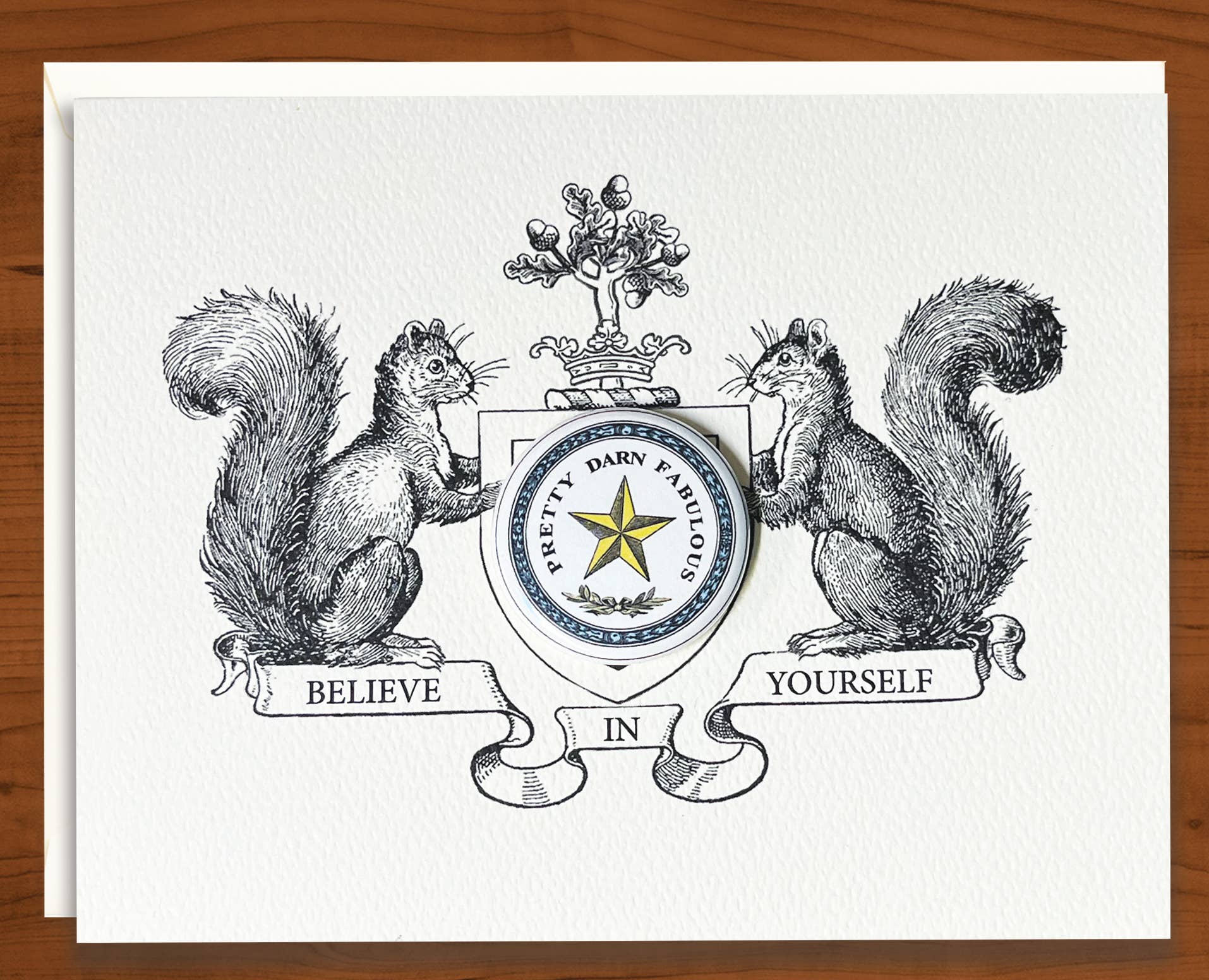 Believe in Yourself Greeting card w/removable pin - Box Turtle