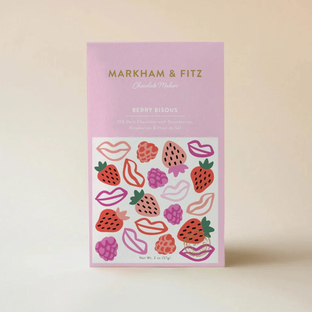 Berry Bisous Dominican Dark Chocolate Bar - Box Turtle
