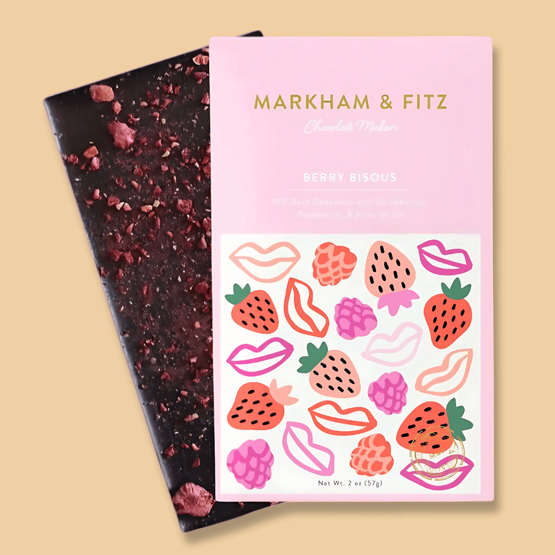 Berry Bisous Dominican Dark Chocolate Bar - Box Turtle