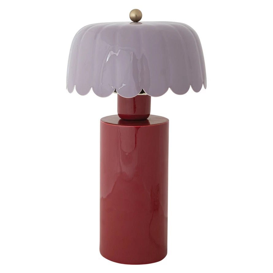 Berry Metal Table Lamp with Scalloped Shade - Box Turtle