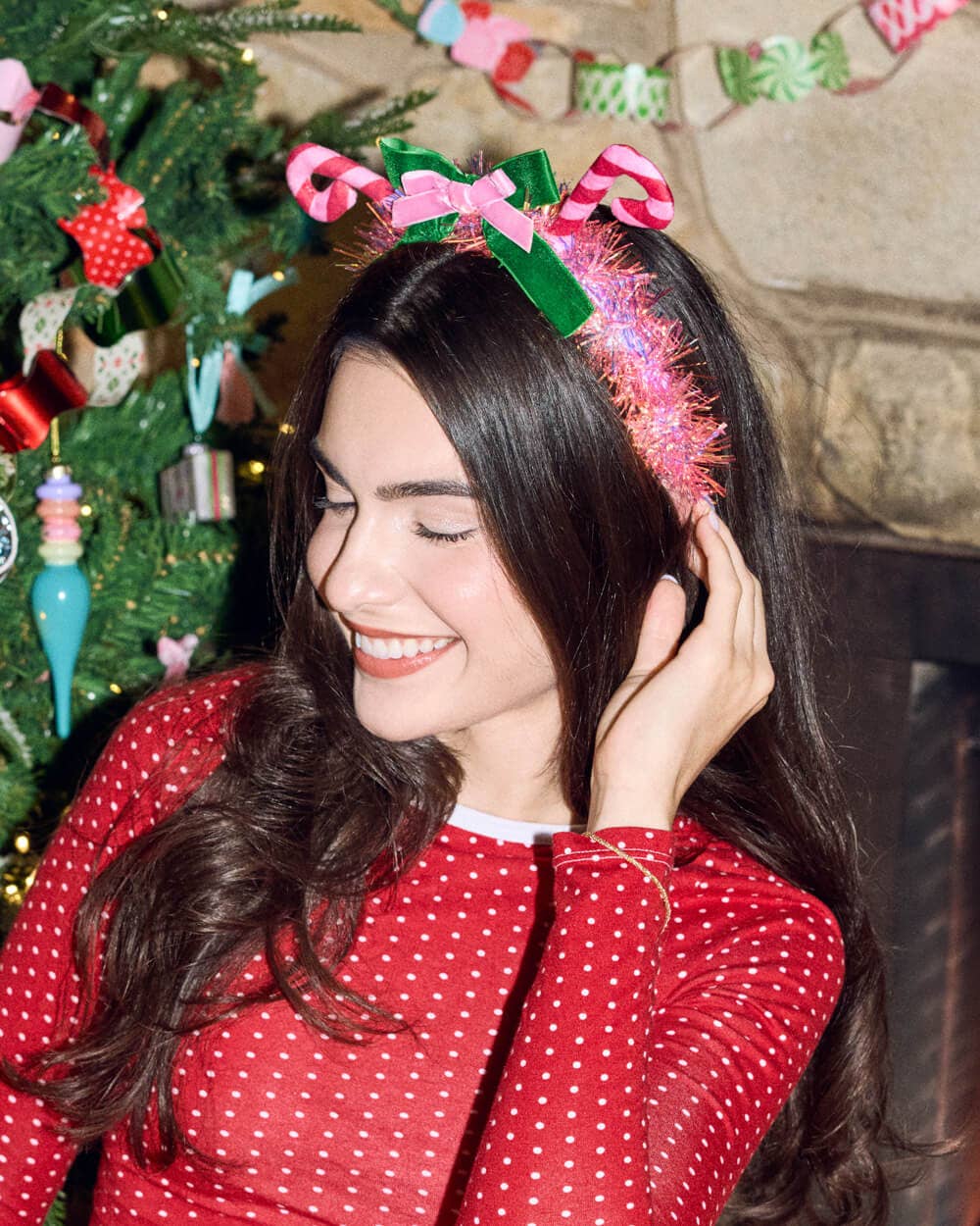 Candy Cane Bow Headband
