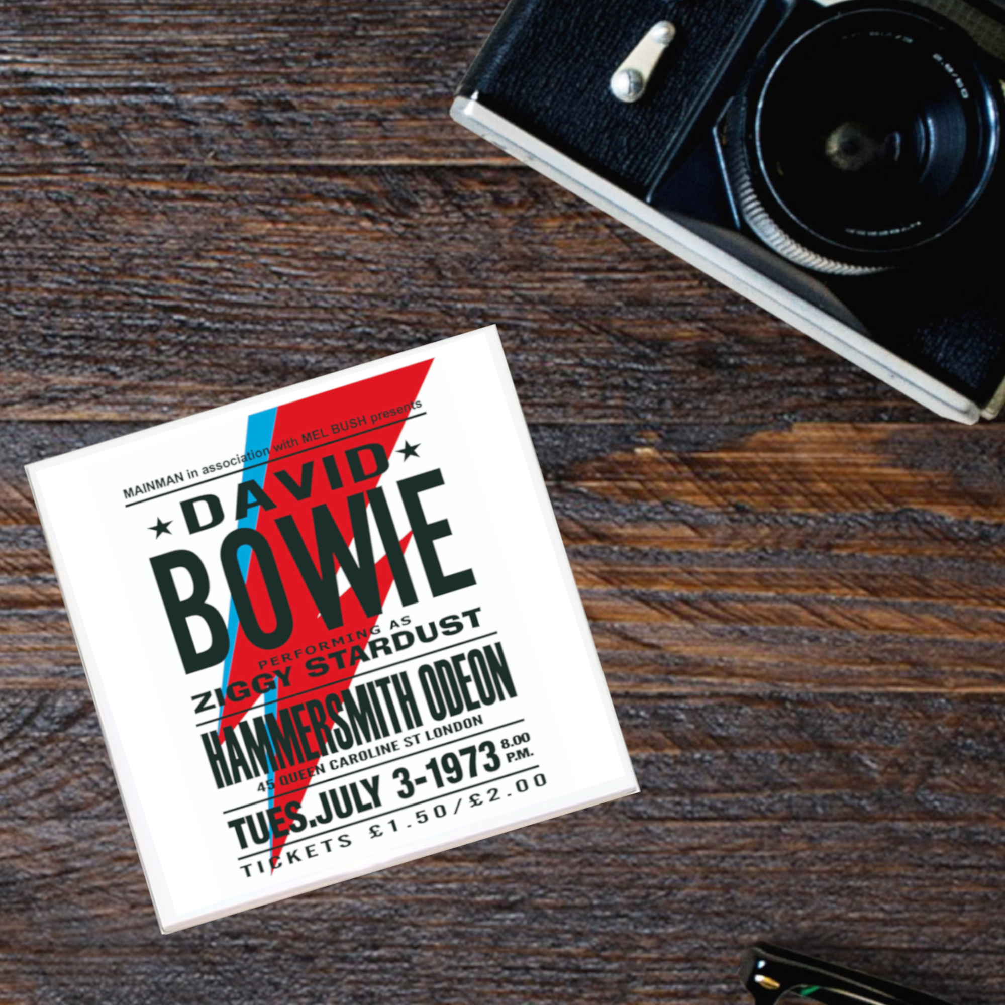 David Bowie Vintage Ticket Coaster