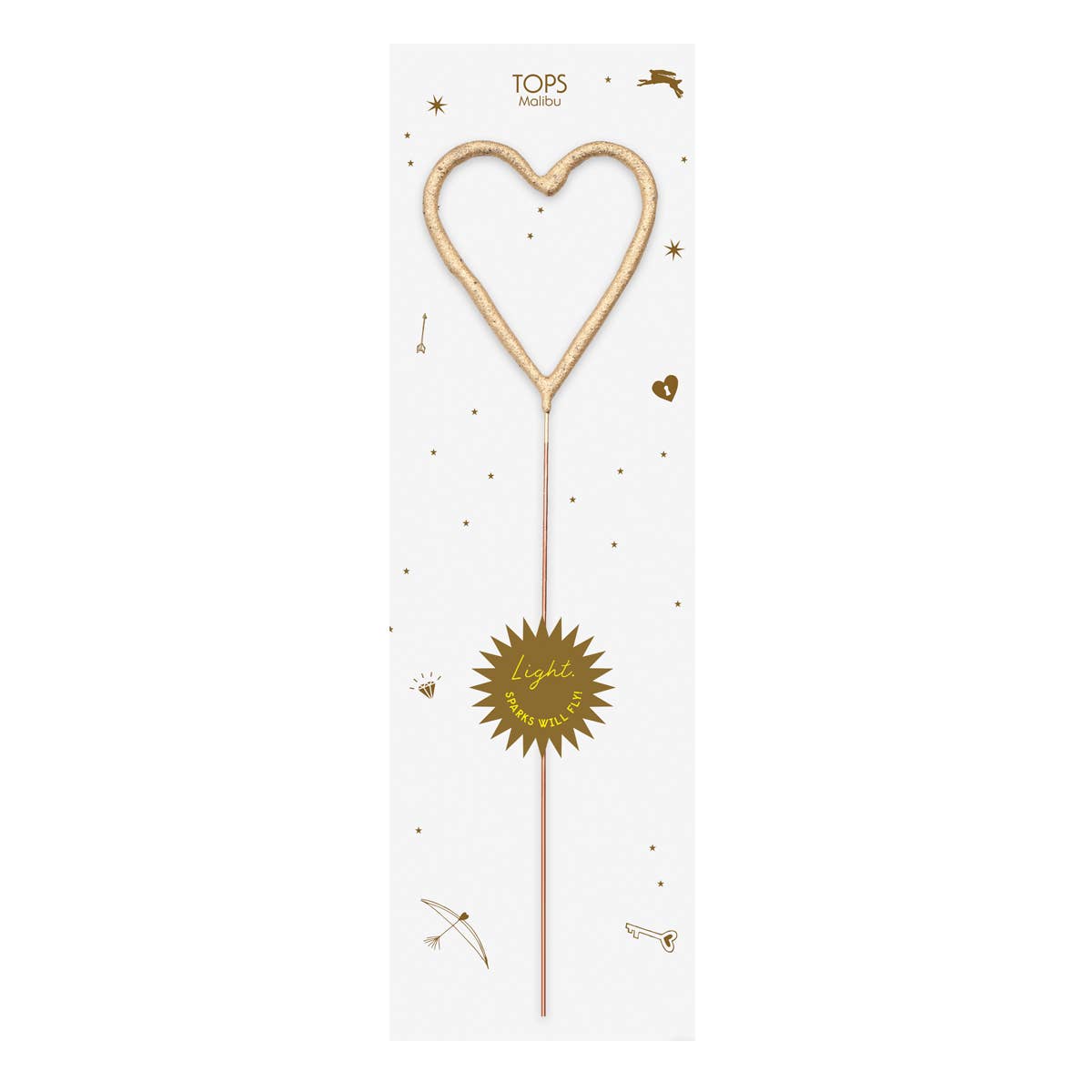 Big Gold Heart Sparkler Wand - Box Turtle