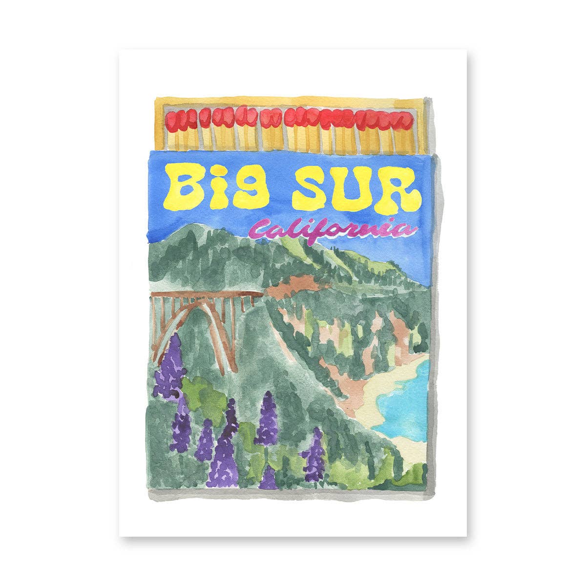 Big Sur Matchbook Watercolor Print - Box Turtle