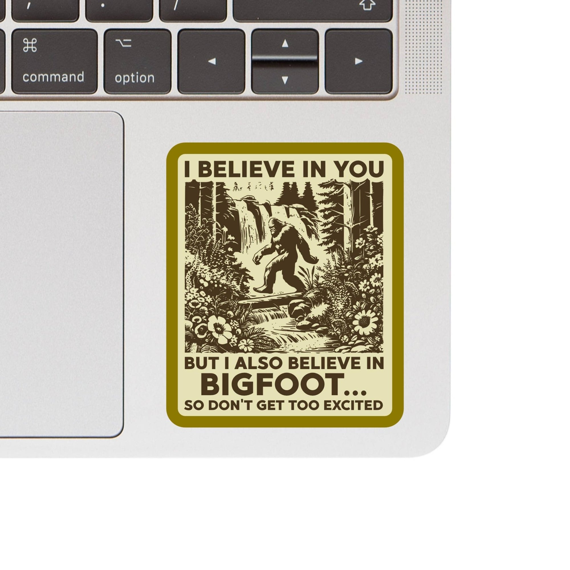 Bigfoot Sarcastic Cute Cryptoid Vinyl Sticker - Box Turtle