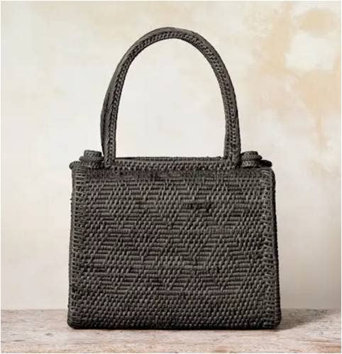 Black Ata Vine Handbag - Box Turtle
