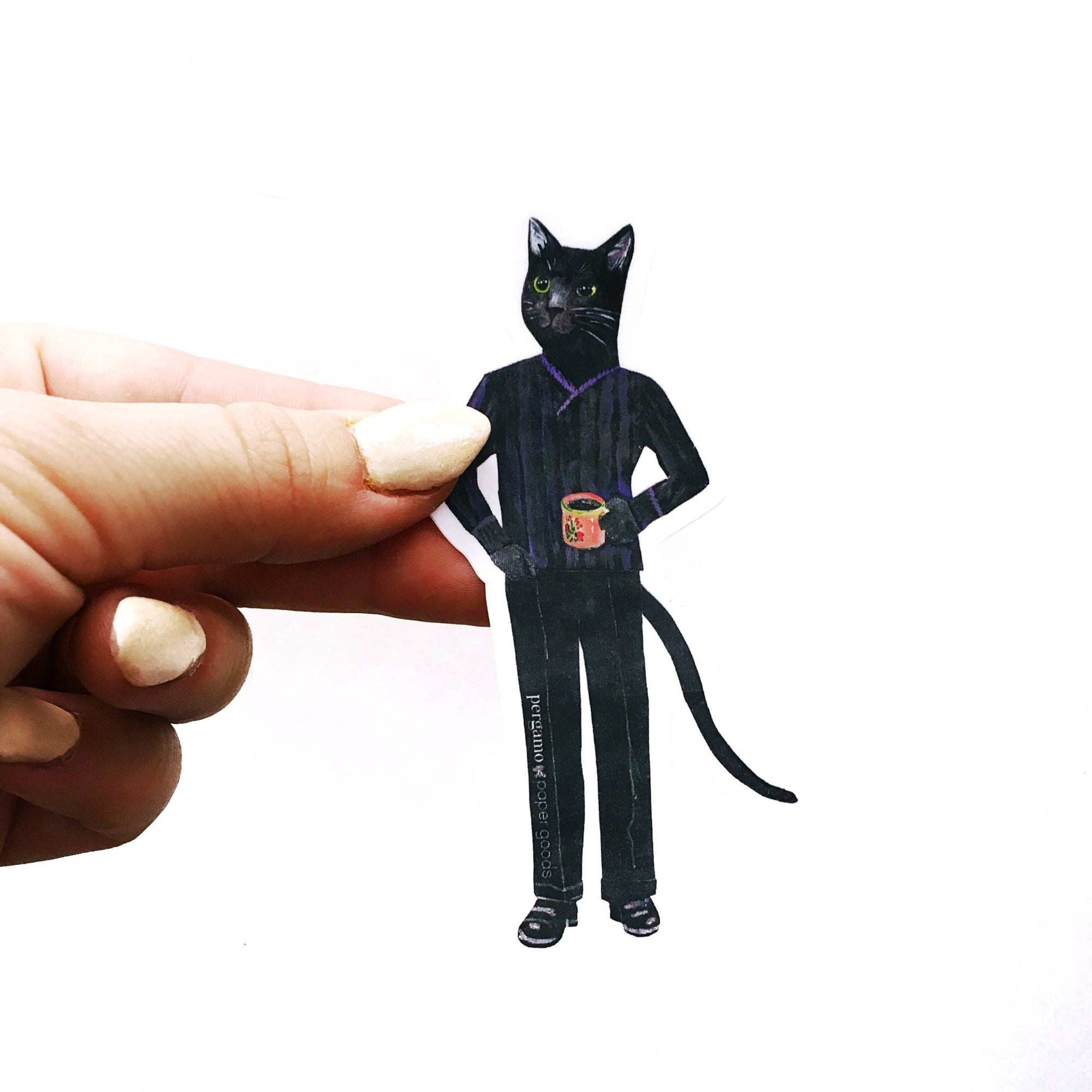 Black Cat Black Coffee Sticker - Box Turtle