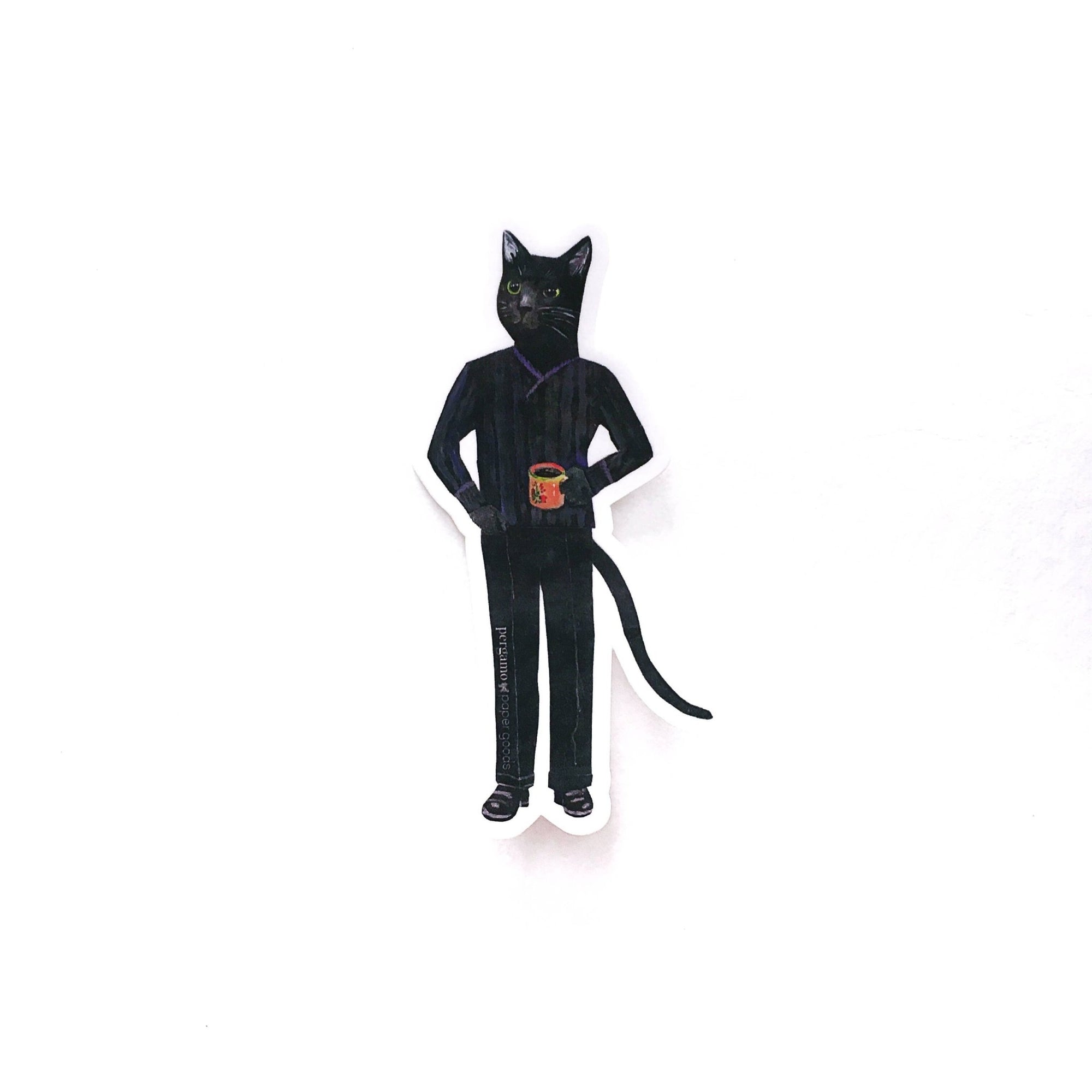 Black Cat Black Coffee Sticker - Box Turtle