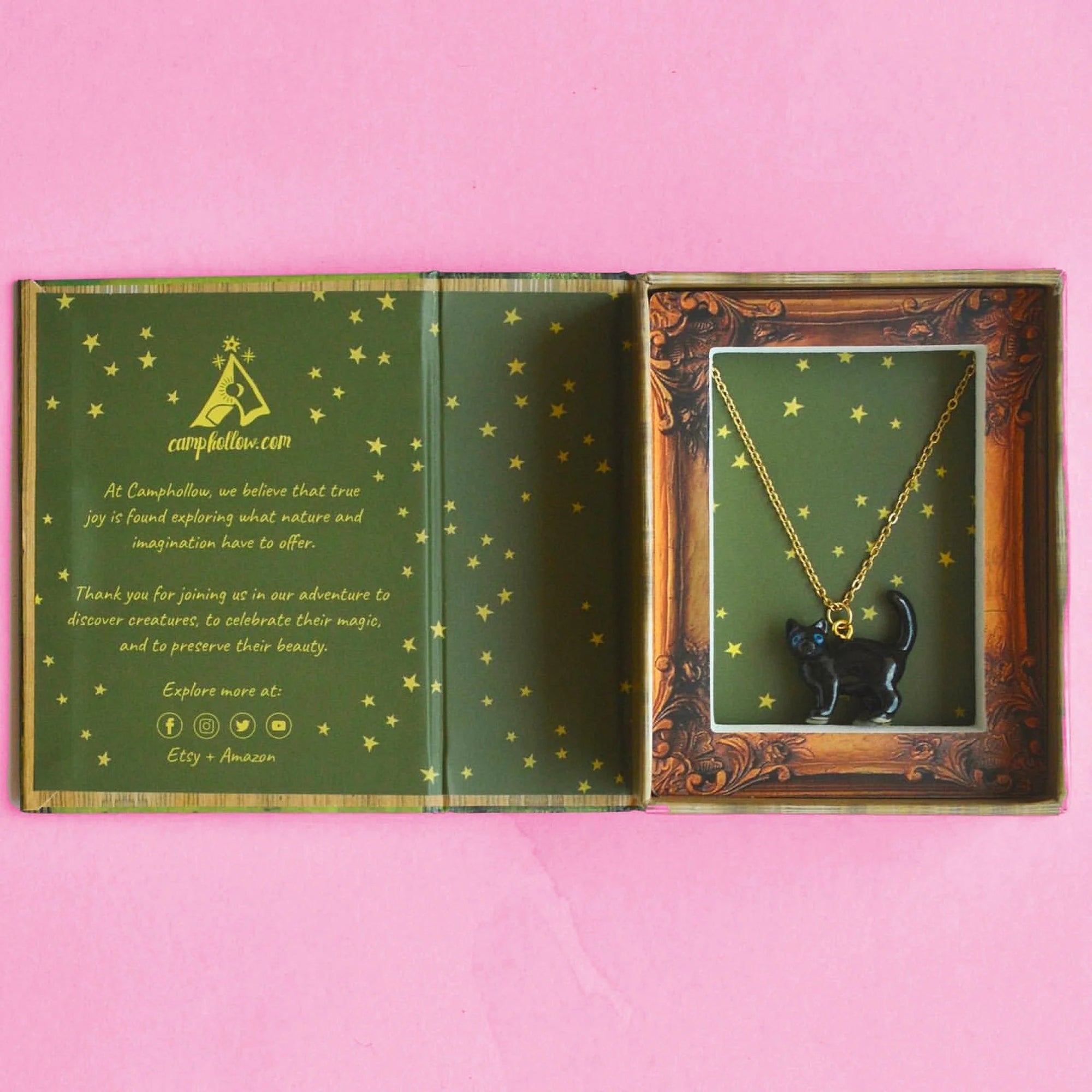 Black Cat Necklace - Box Turtle