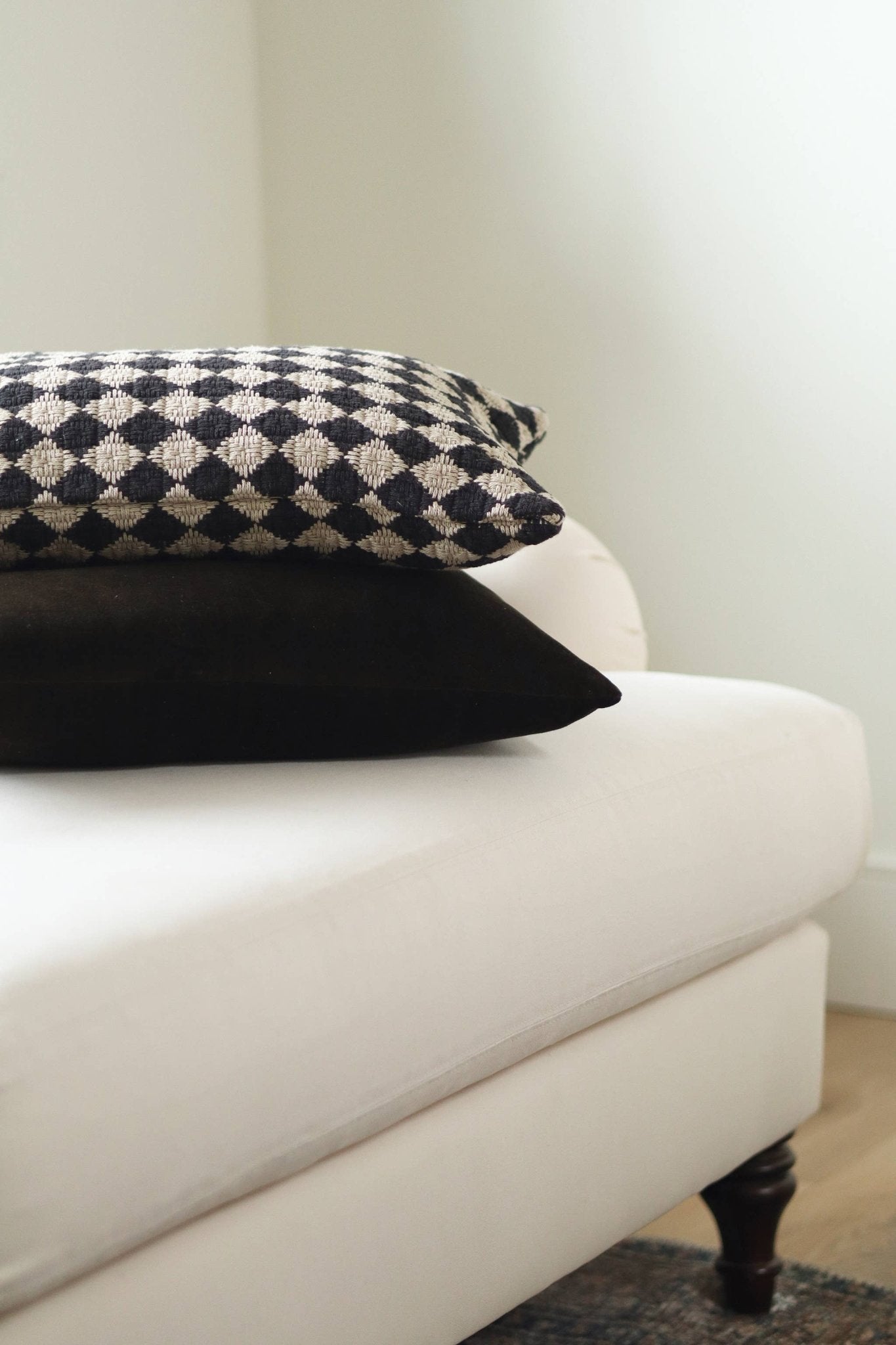 Black Check Weave Pillow - Box Turtle