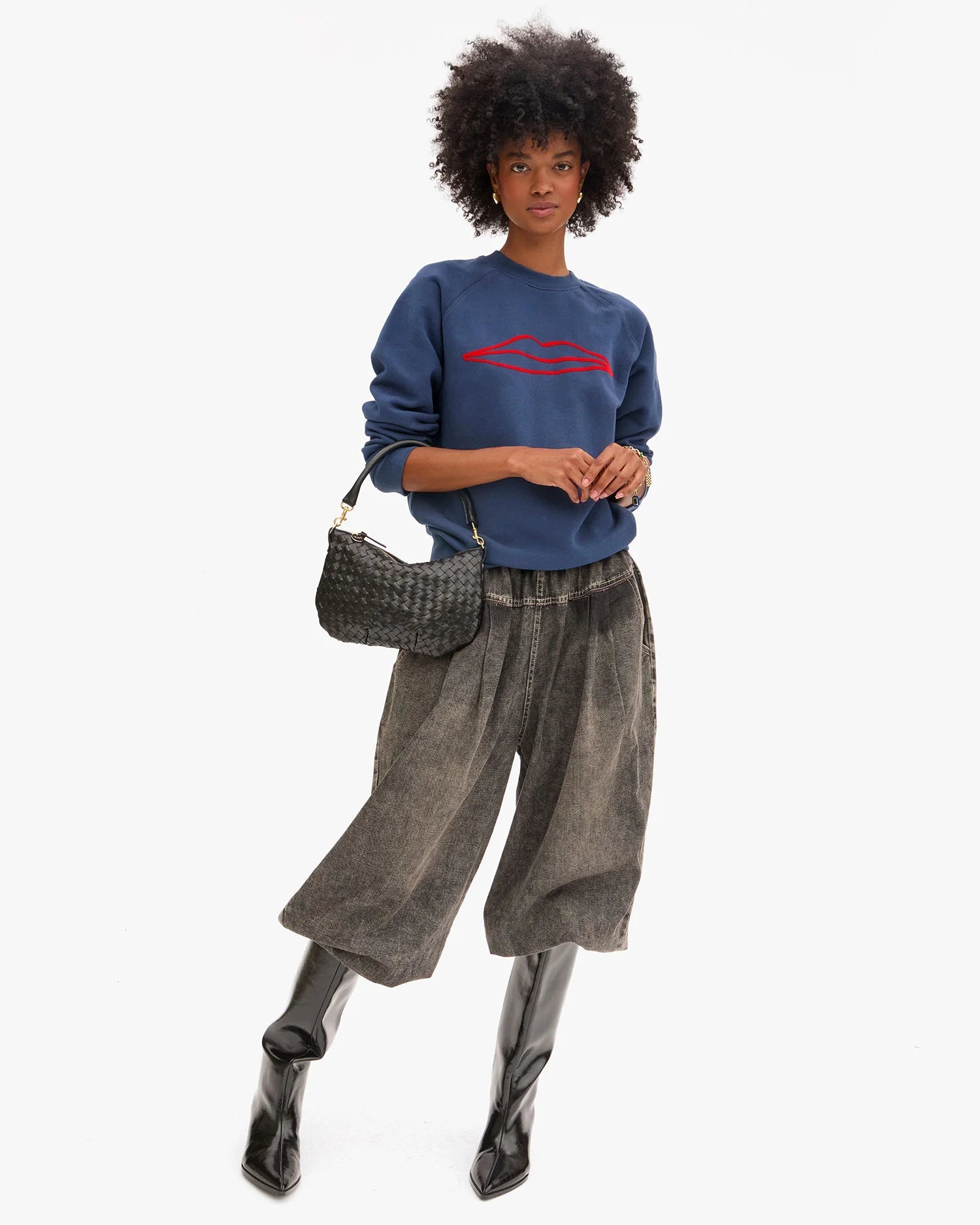 Black Diagonal Petit Moyen Messenger - Box Turtle