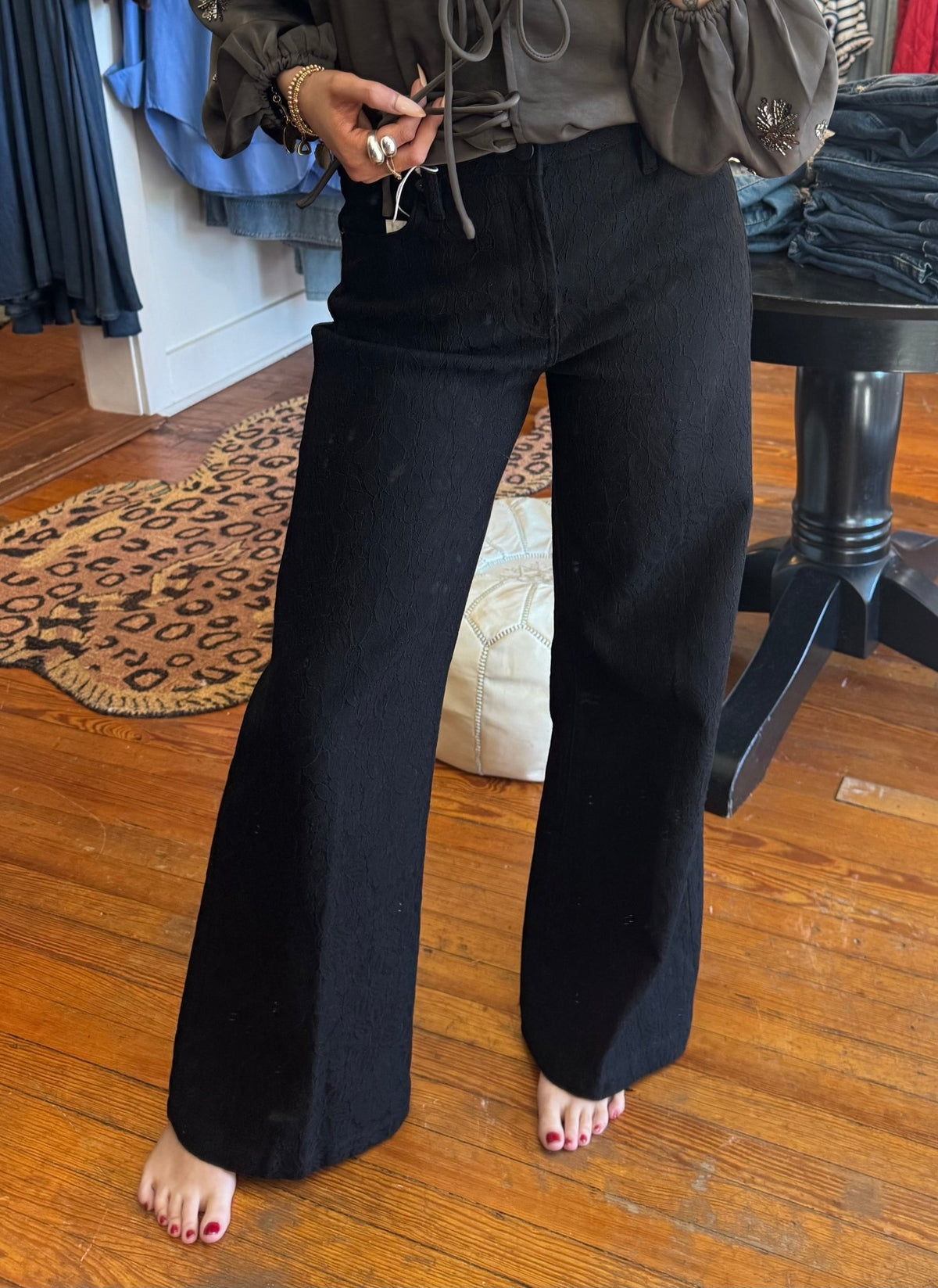 Black Lace Fiona Jeans - Box Turtle