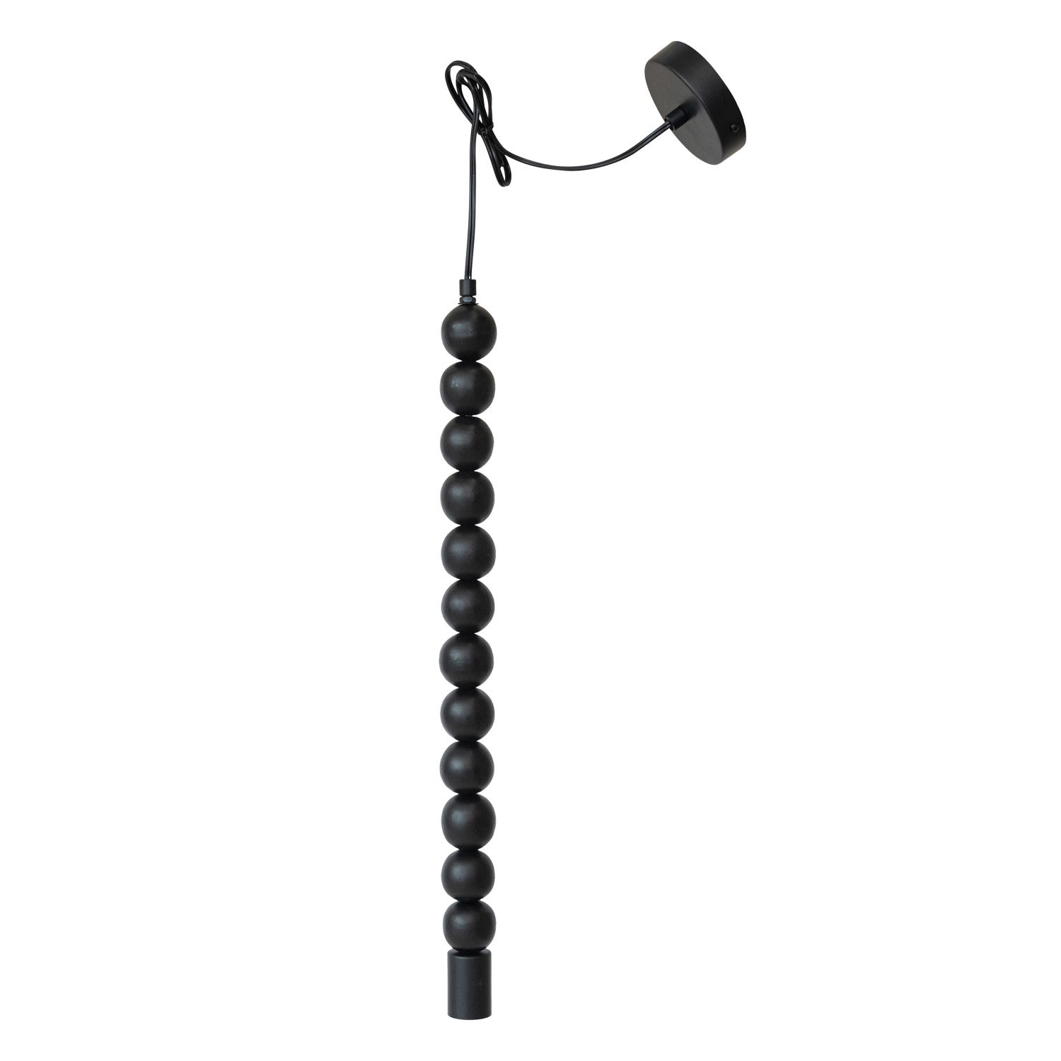 Black Mango Wood Ball Drop Pendant Lamp - Box Turtle