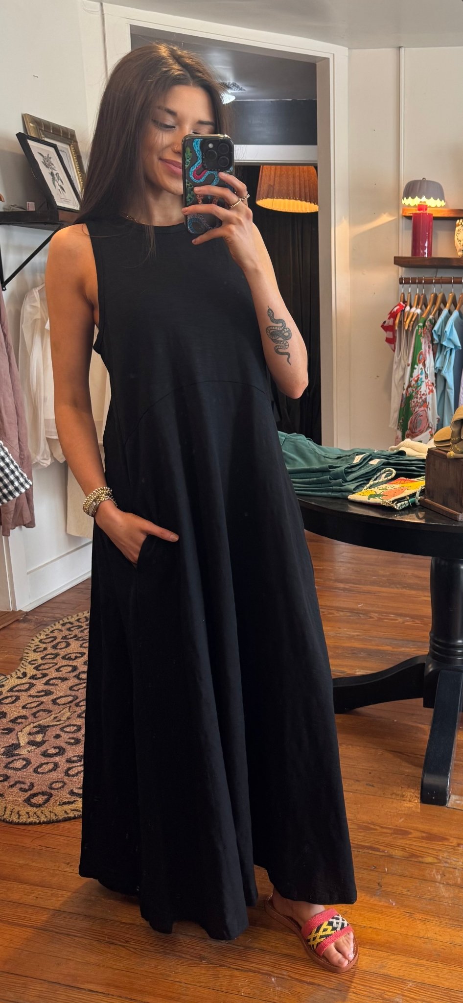 Black Maxi Tank Dress - Box Turtle