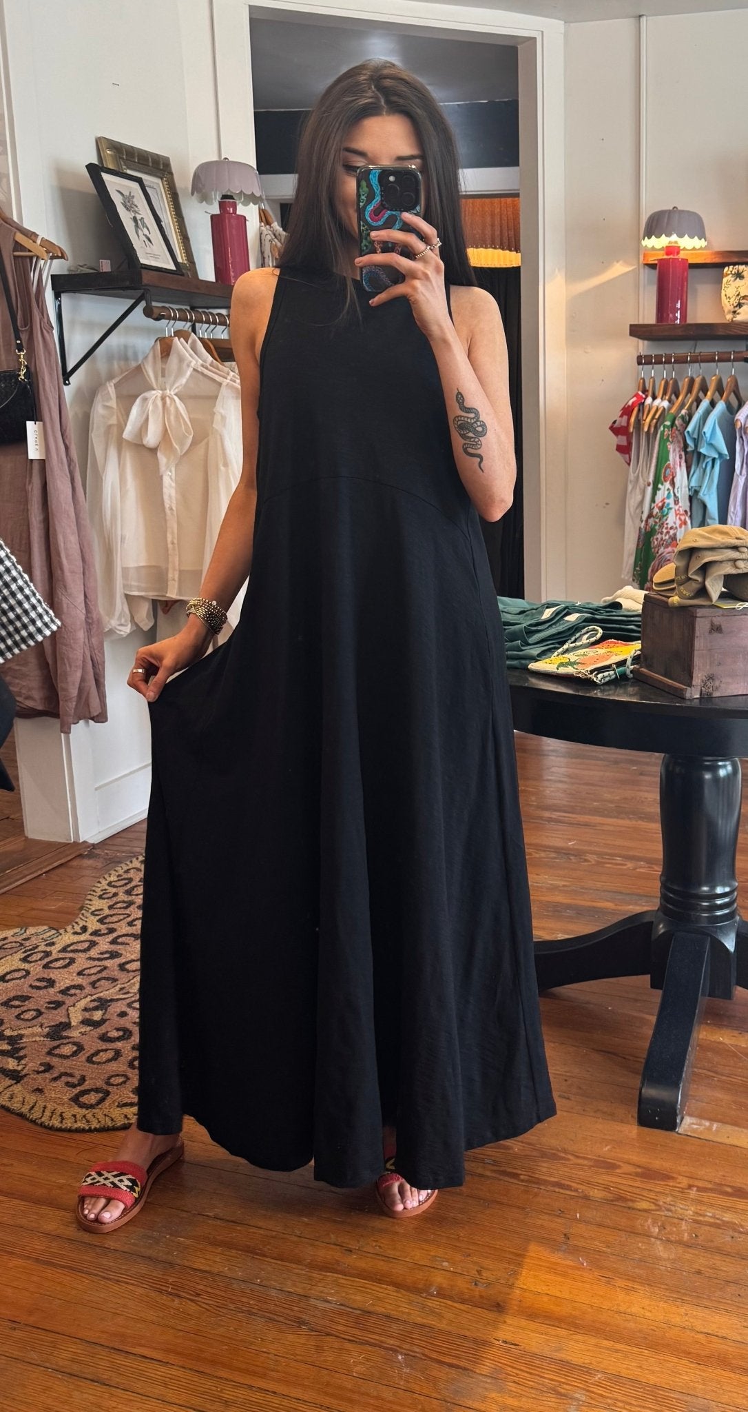 Black Maxi Tank Dress - Box Turtle