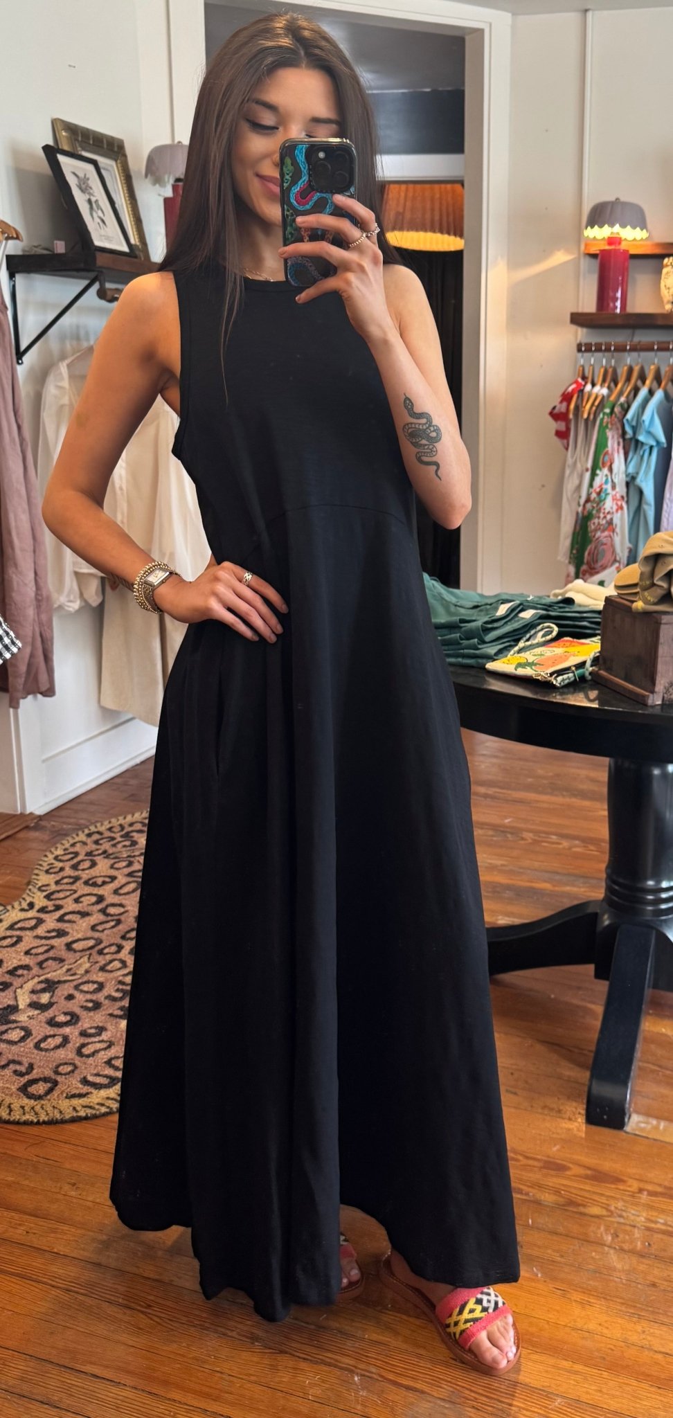 Black Maxi Tank Dress - Box Turtle