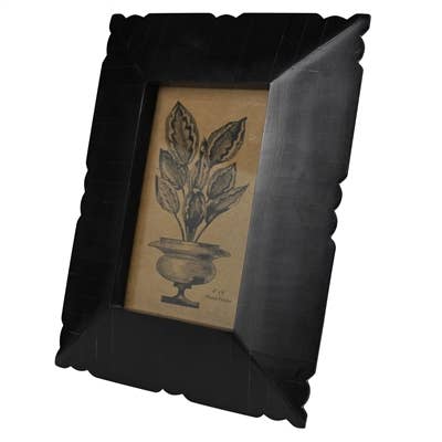 Black Resin Frame - Scalloped Edge - Box Turtle