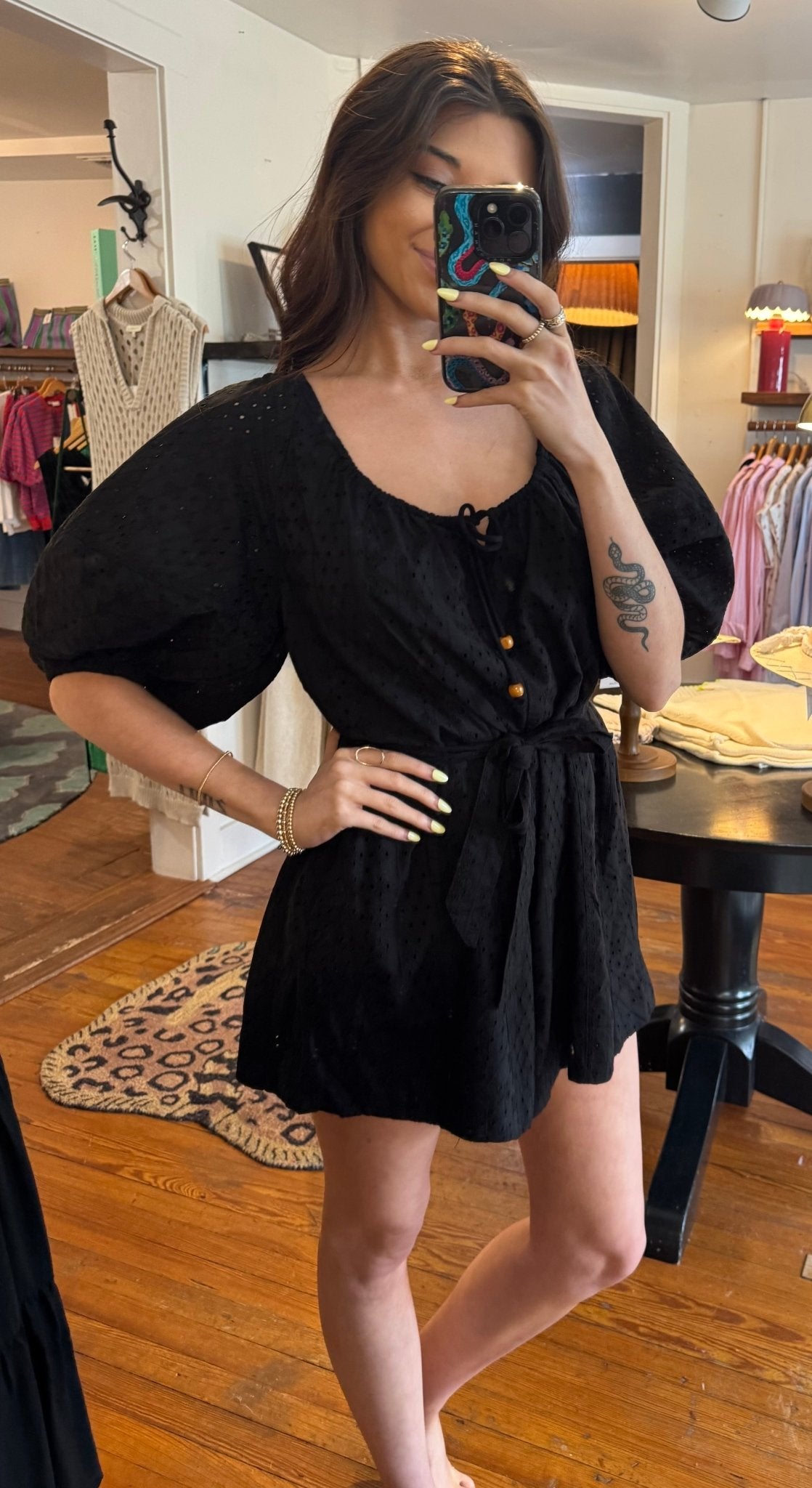 Black Scoop Neck Romper - Box Turtle