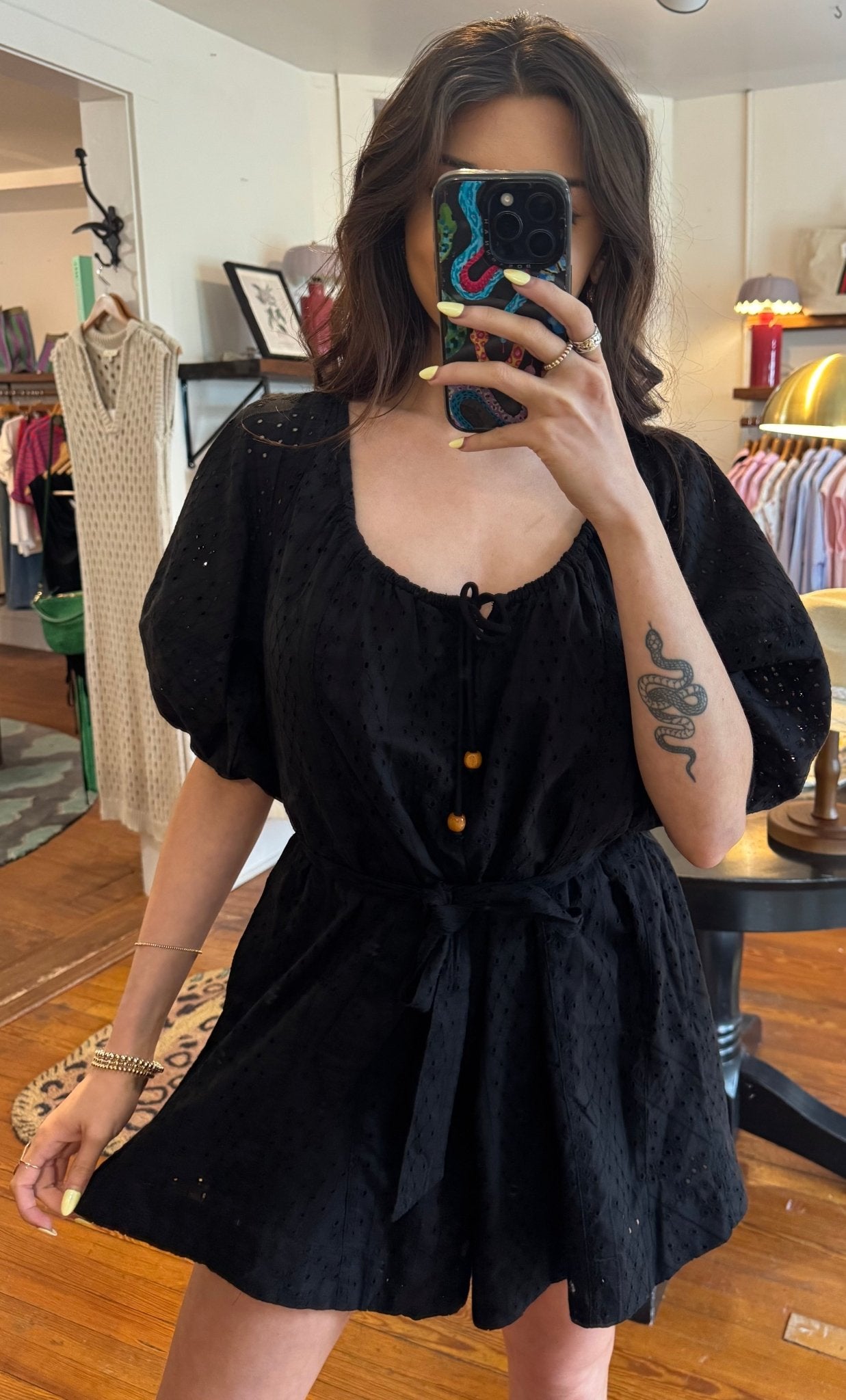 Black Scoop Neck Romper - Box Turtle