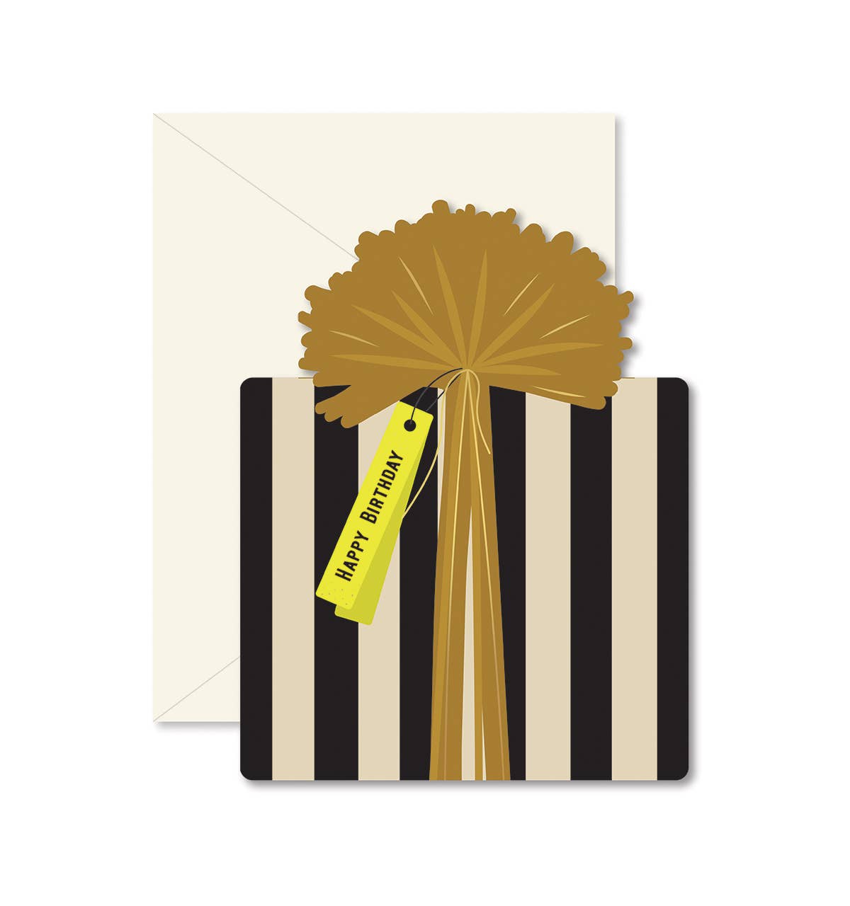 Black Stripe Birthday Gift die - cut folded Greeting Card - Box Turtle