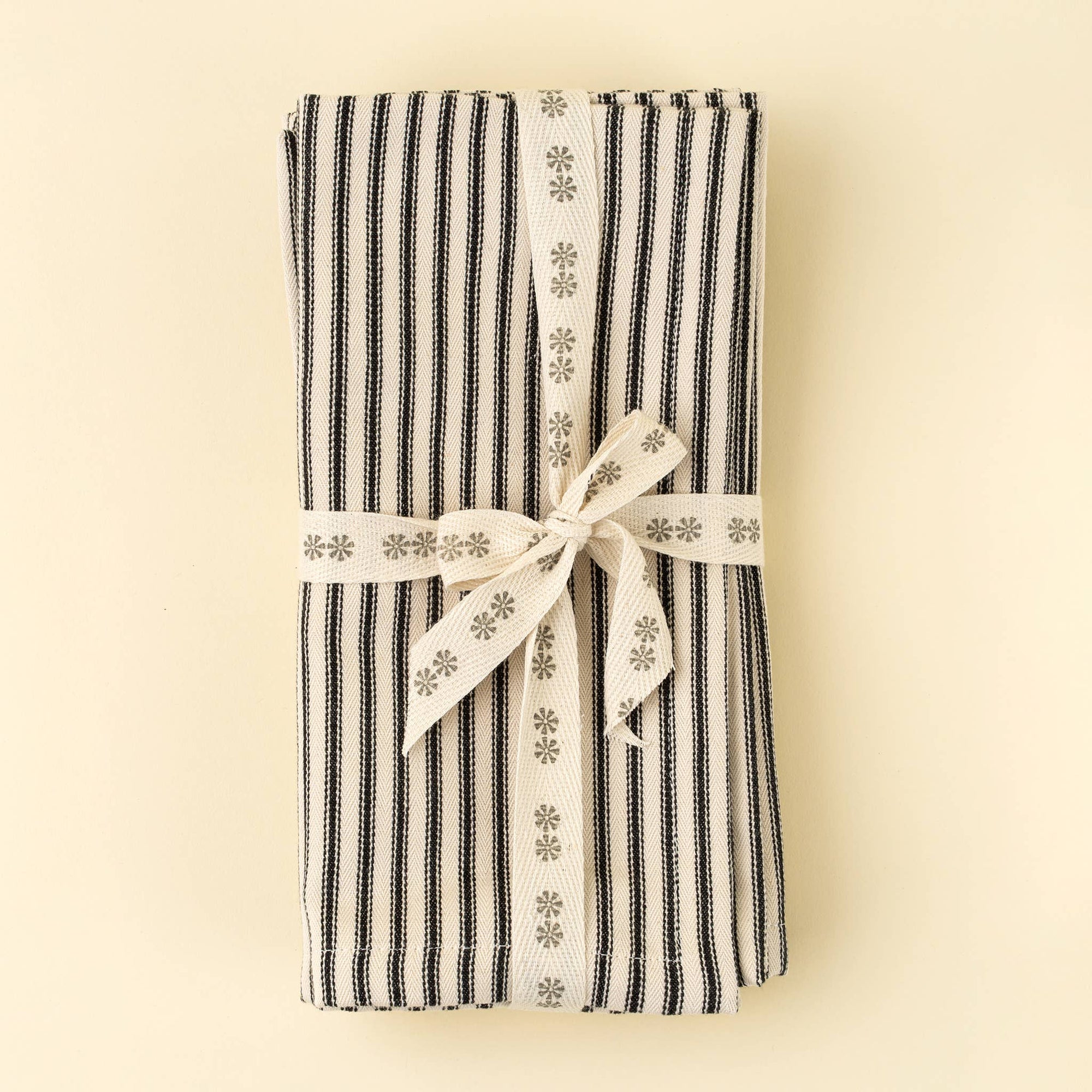 Black Ticking Napkins - Box Turtle