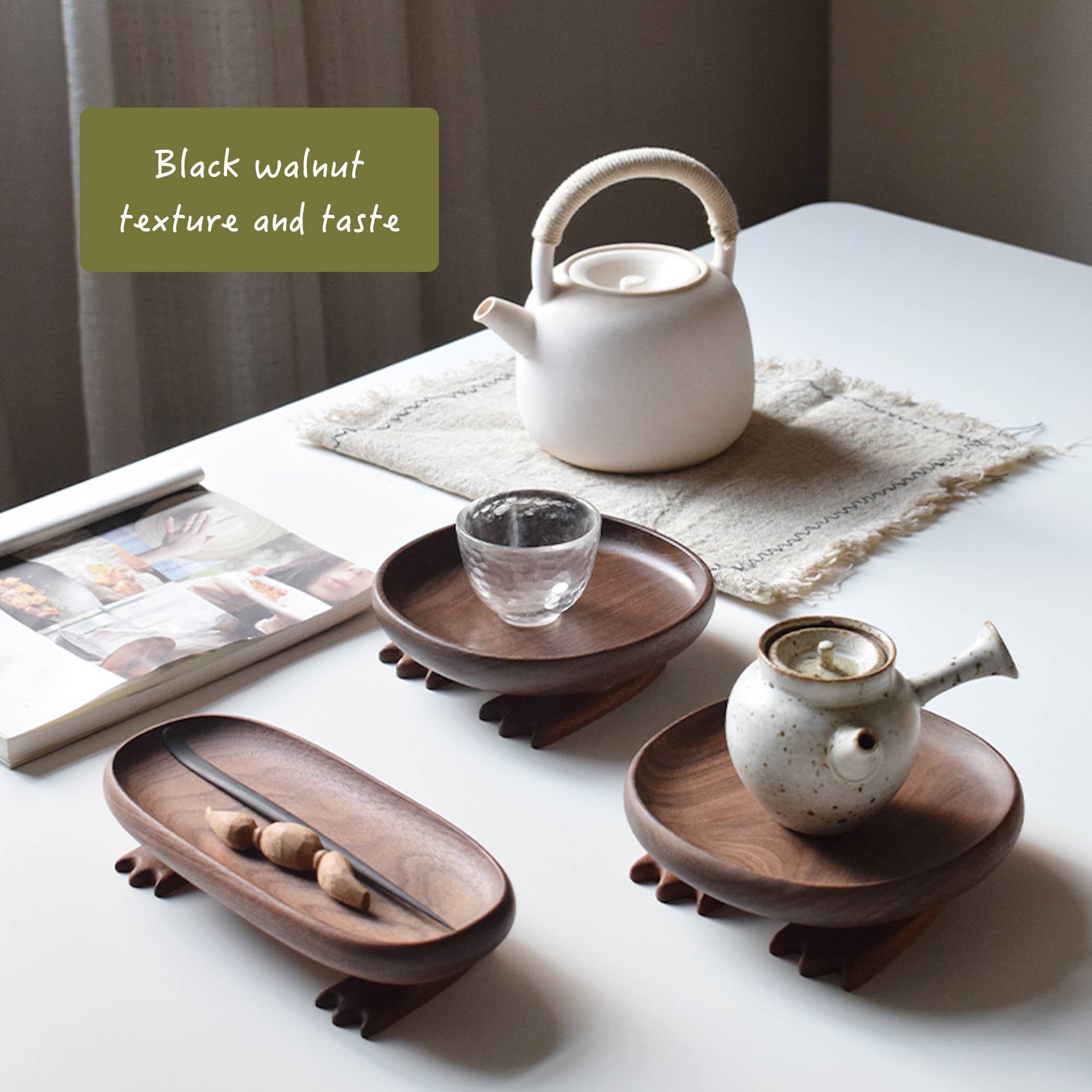 Black Walnut Bigfoot Storage Tray - Box Turtle