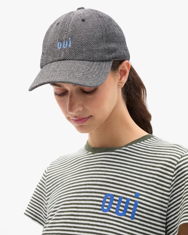 Black &amp; White Oui Wool Baseball Hat - Box Turtle