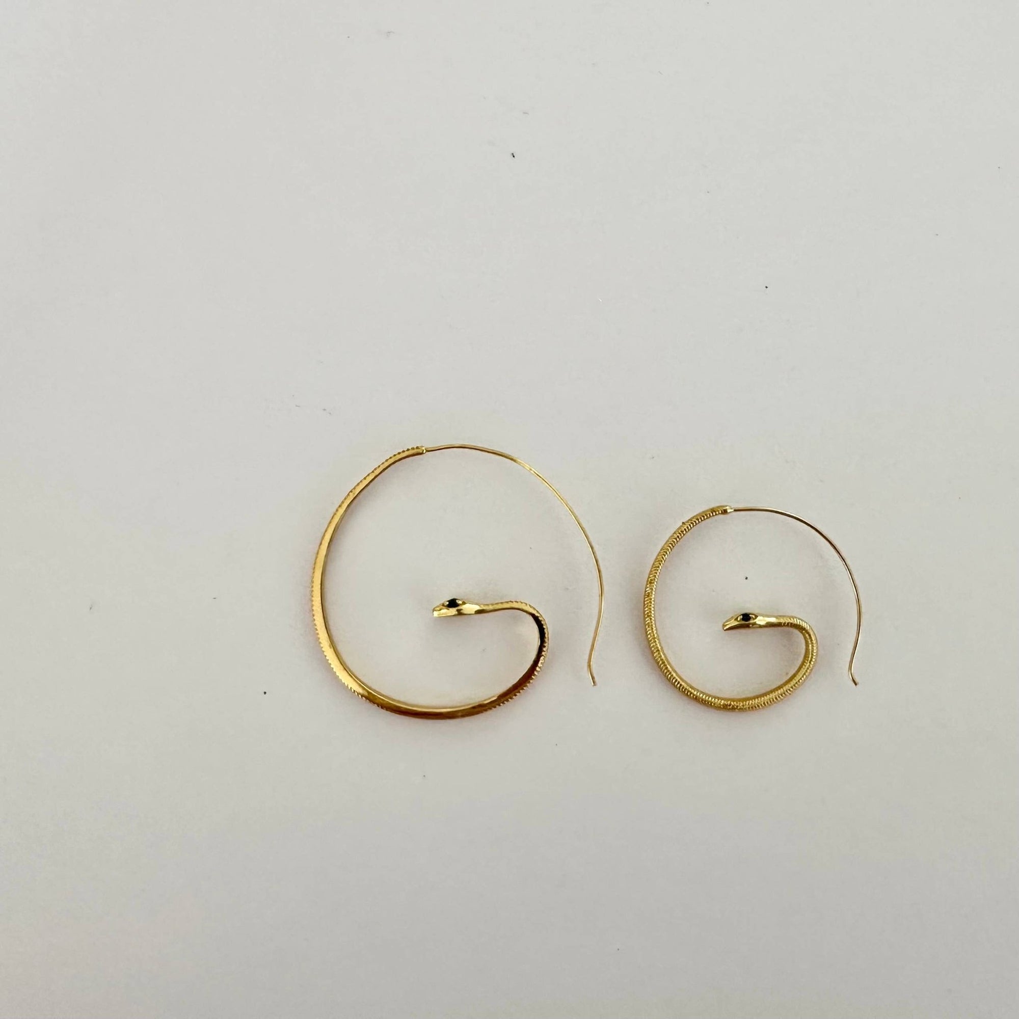 Black Zircon Snake Hoops - Box Turtle