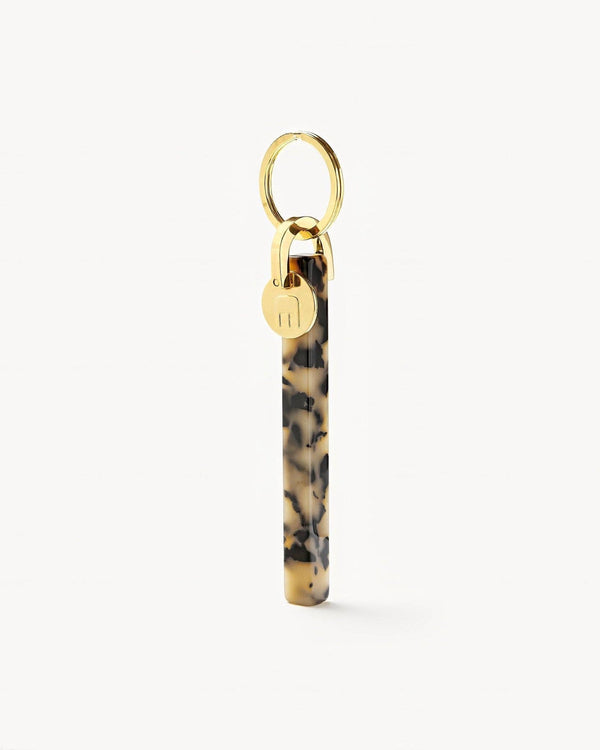 Blonde Tortoise & Gold Bar Keychain - Box Turtle