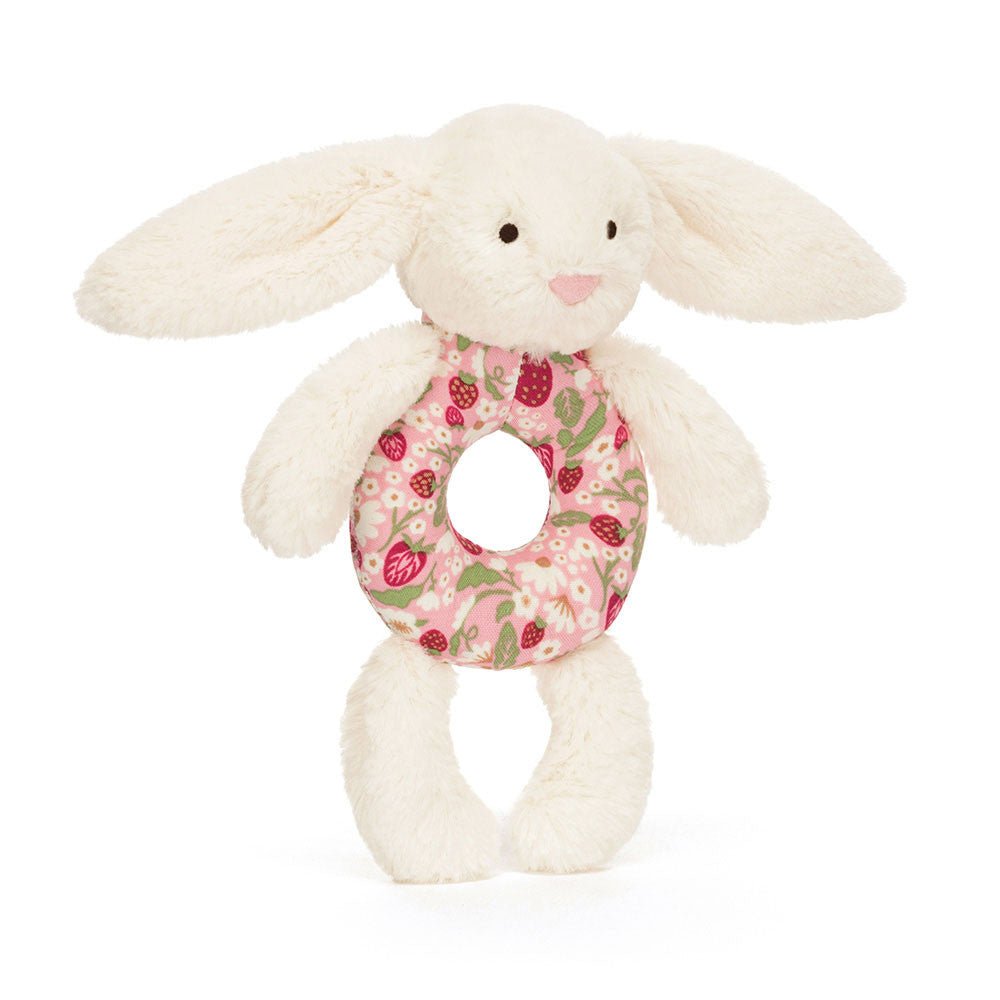 Blossom Cream Bunny 'Berry' Ring Rattle - Box Turtle