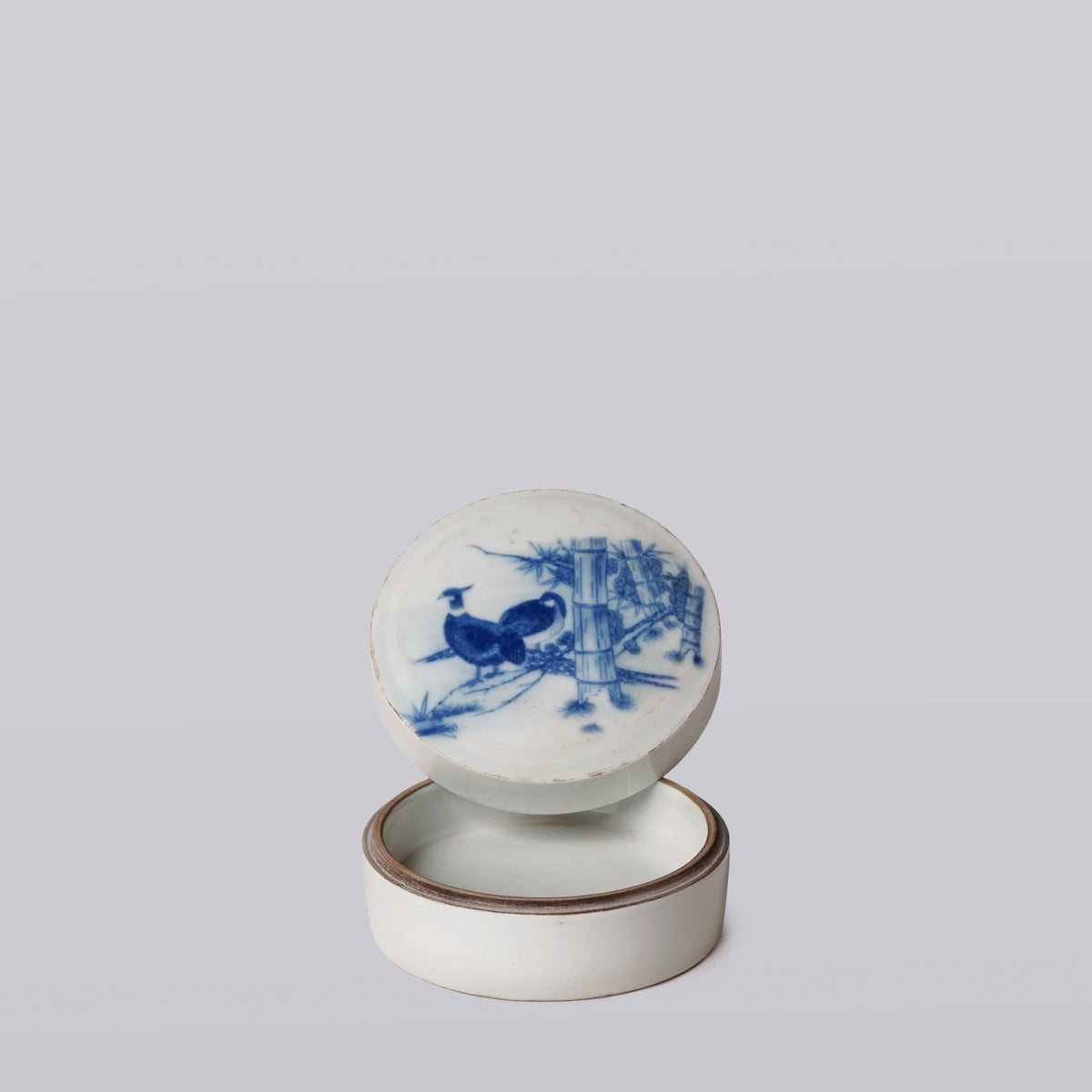 Blue and White Porcelain Pheasant Pair Ink Box - Box Turtle