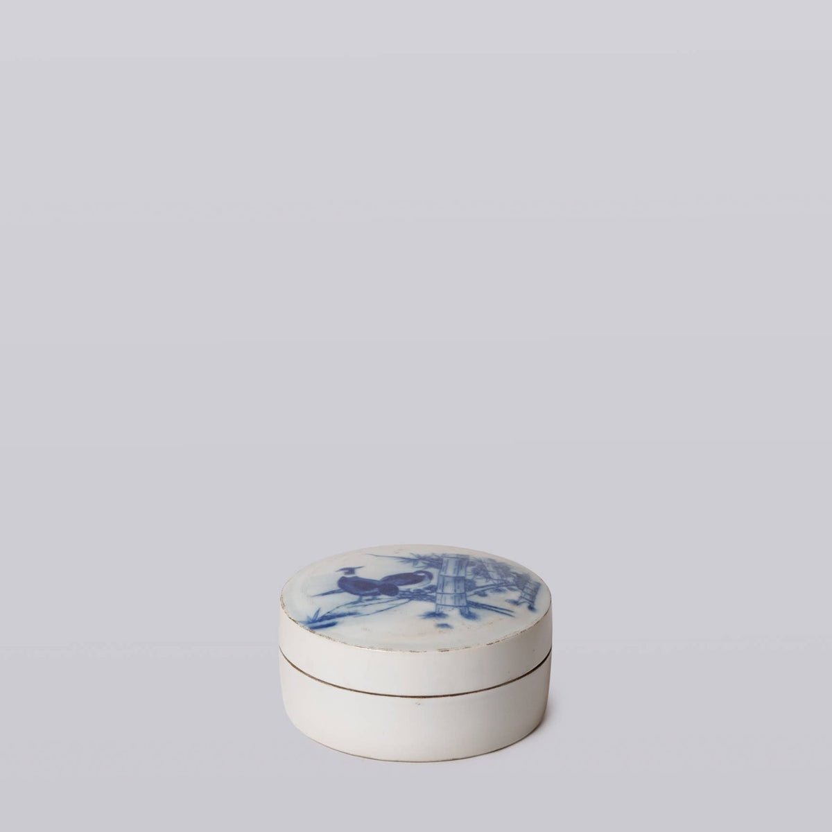 Blue and White Porcelain Pheasant Pair Ink Box - Box Turtle