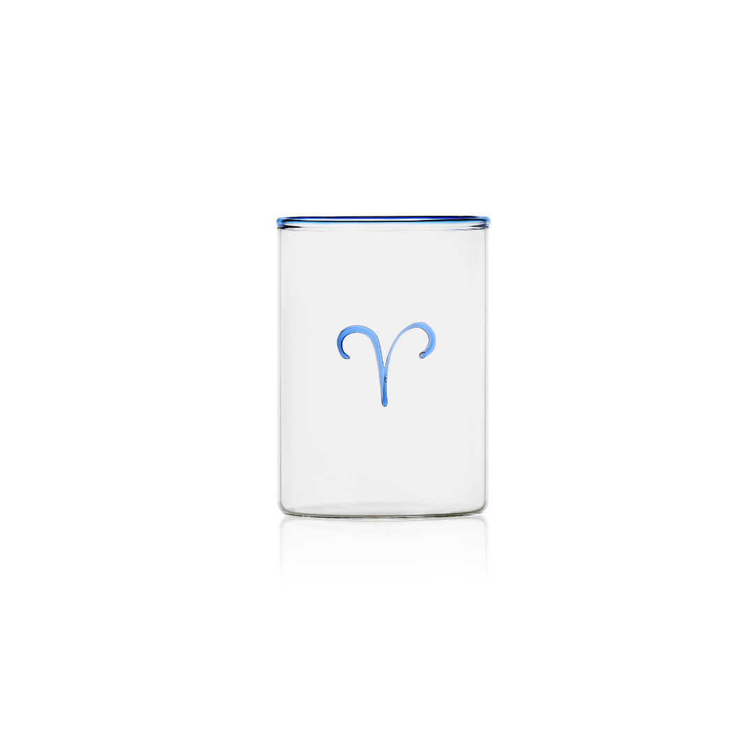 Blue Astrological Lowball Glasses - Box Turtle