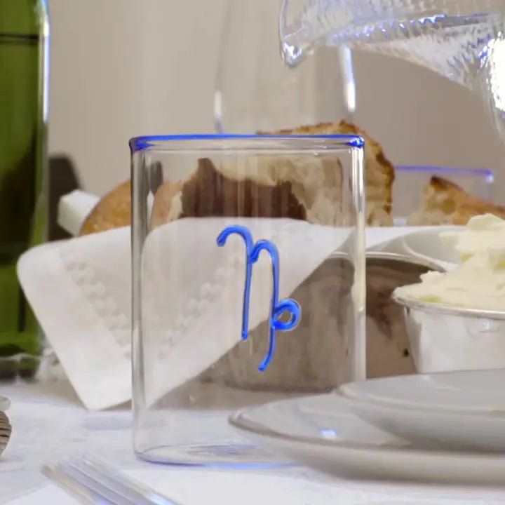 Blue Astrological Lowball Glasses - Box Turtle