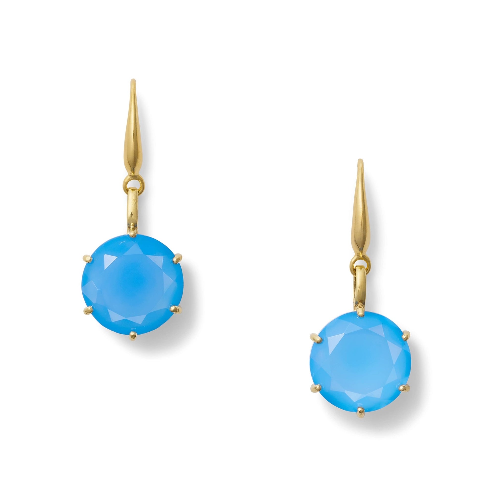 Blue Chalcedony Bling Drop Earring - Box Turtle