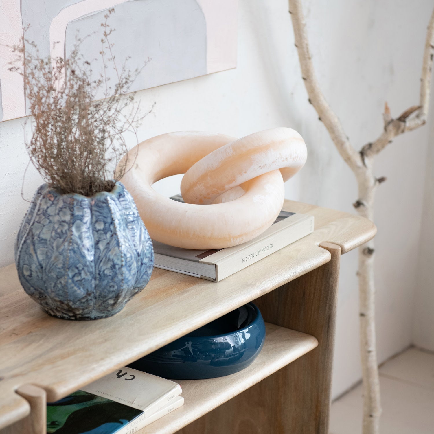 Blue Embossed Stoneware Planter - Box Turtle