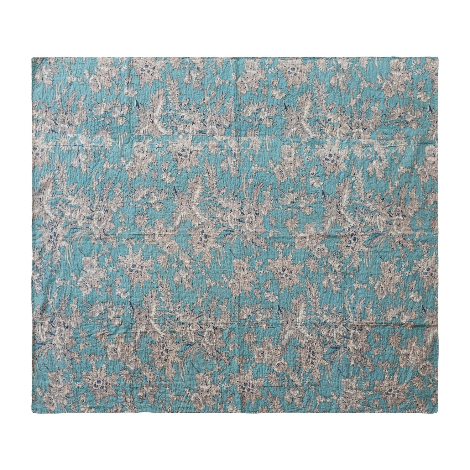 Blue Florals Cotton Voile Throw - Box Turtle