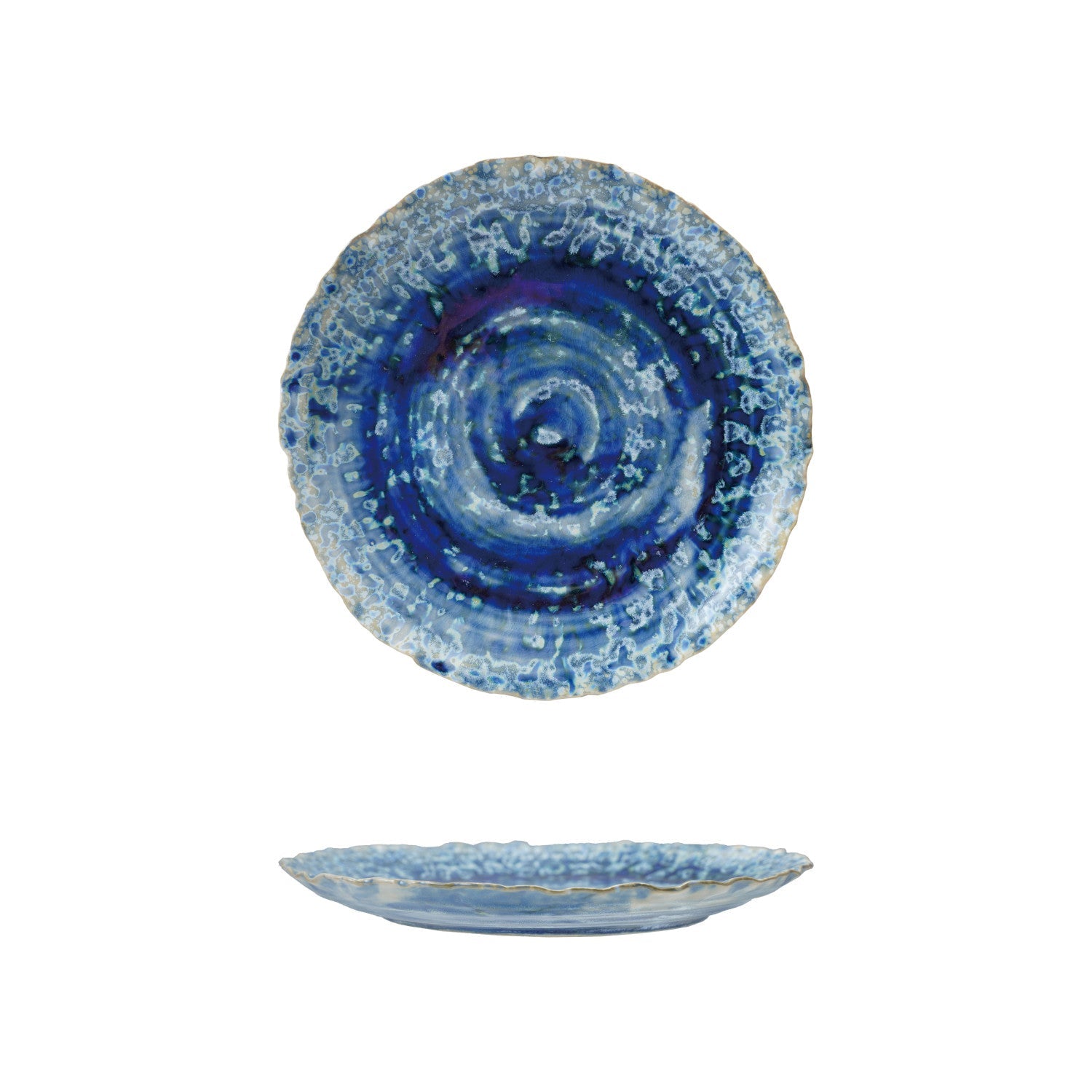 Blue Reactive Glass Plate - Box Turtle