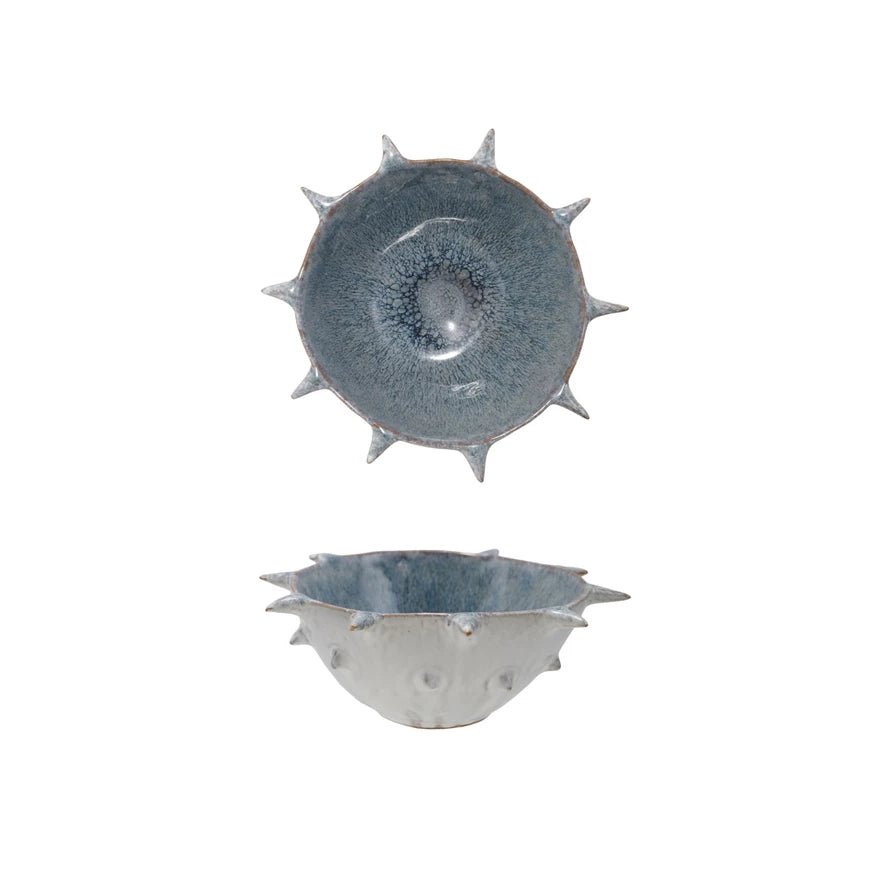 Blue & White Urchin Bowl - Box Turtle