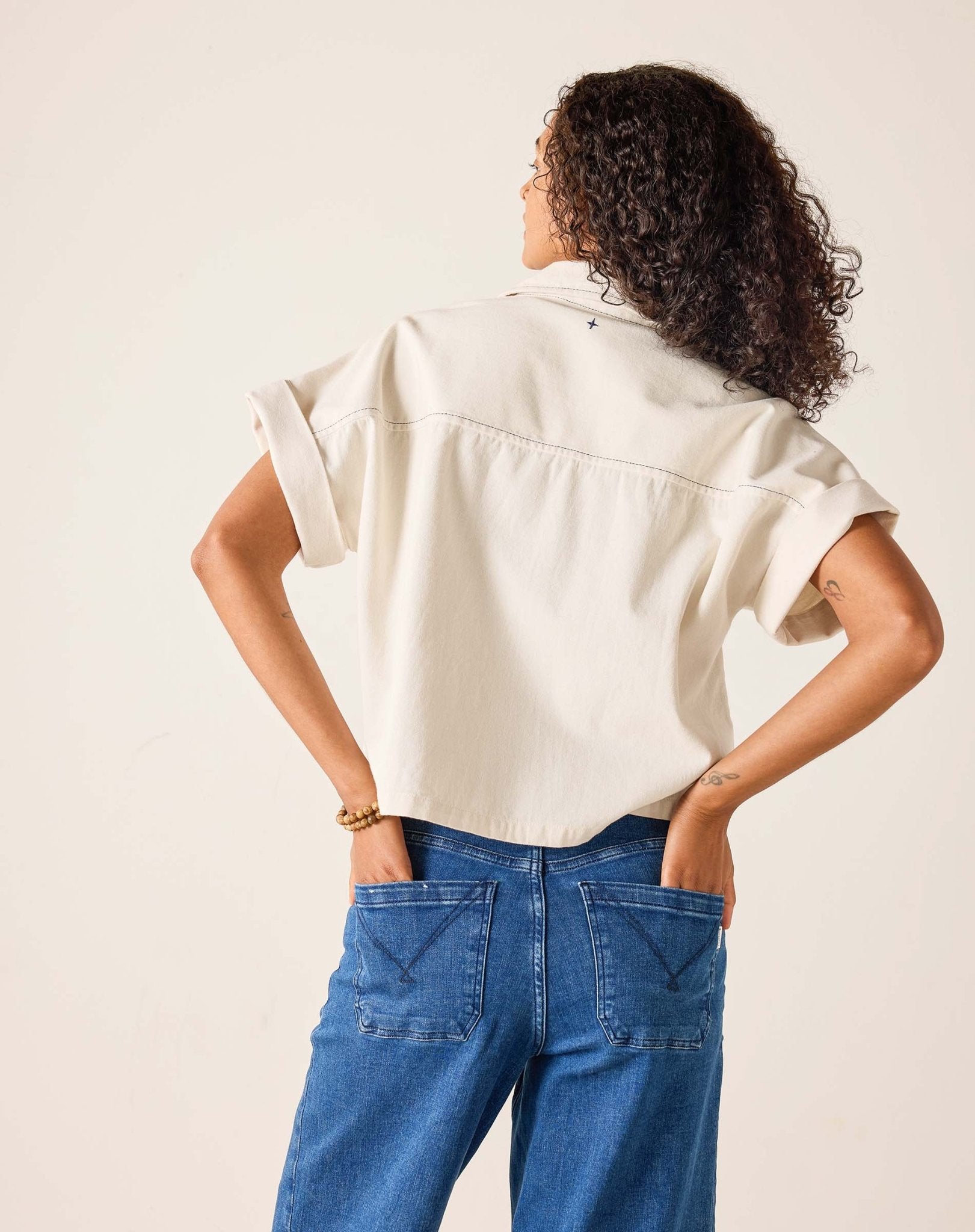 Bone Hadley Twill Boxy Top - Box Turtle