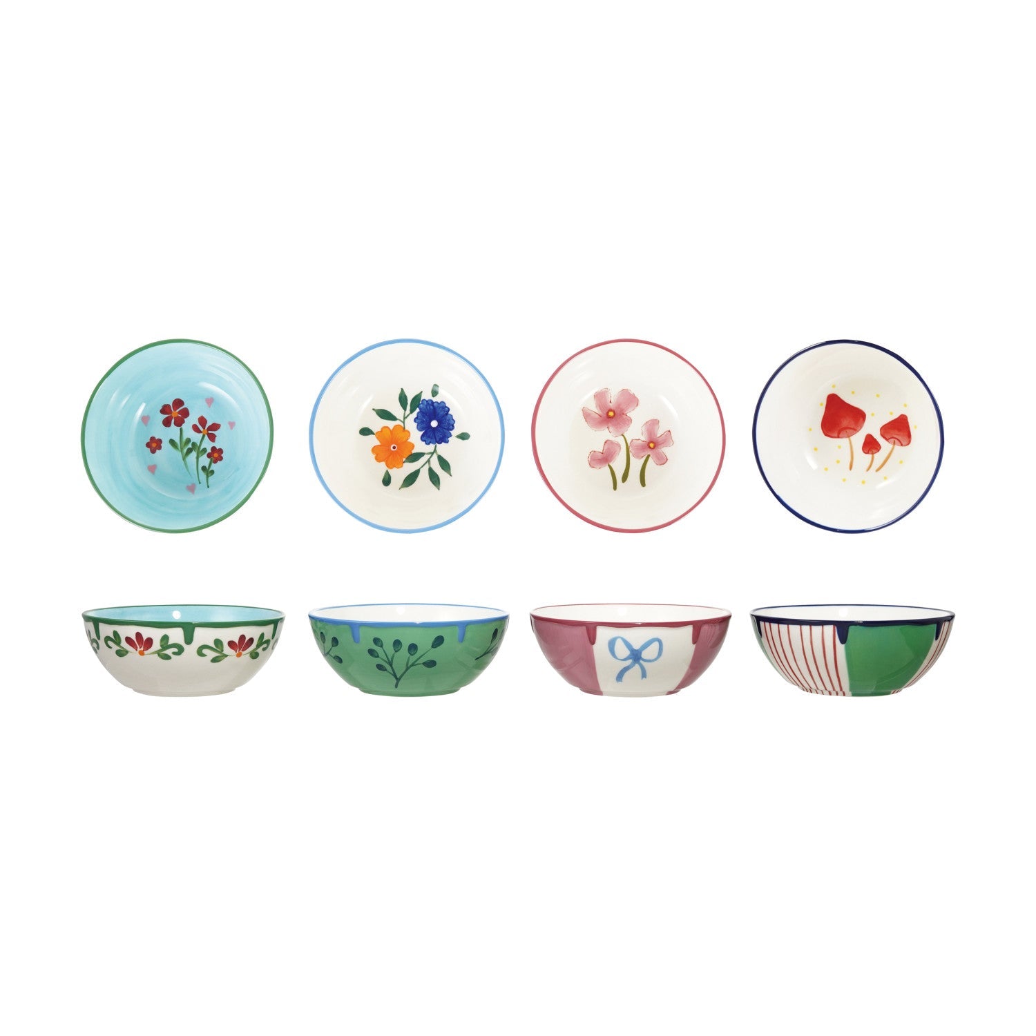 Botanical Design Hand-Painted Bowl - Box Turtle