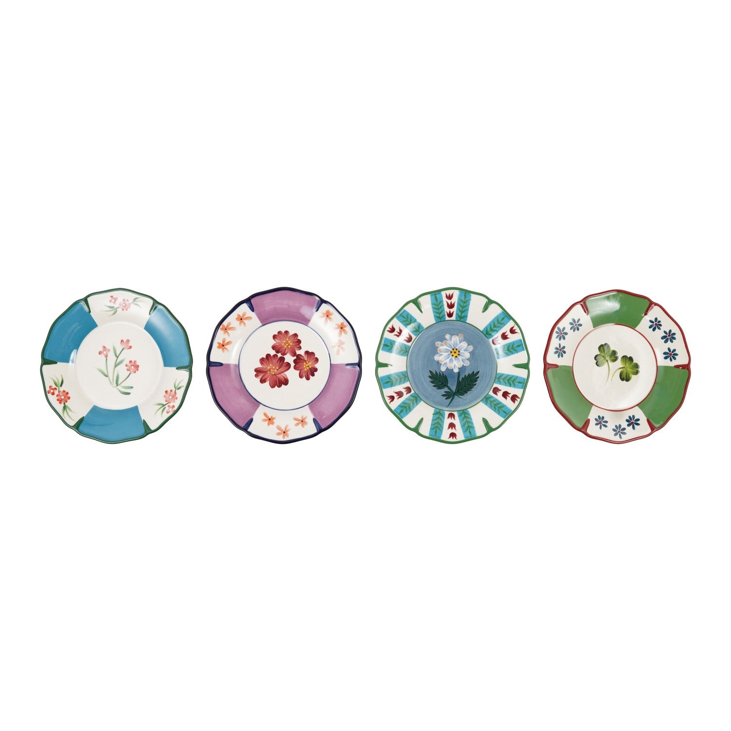 Botanicals Hand-Painted Scalloped Plate - Box Turtle