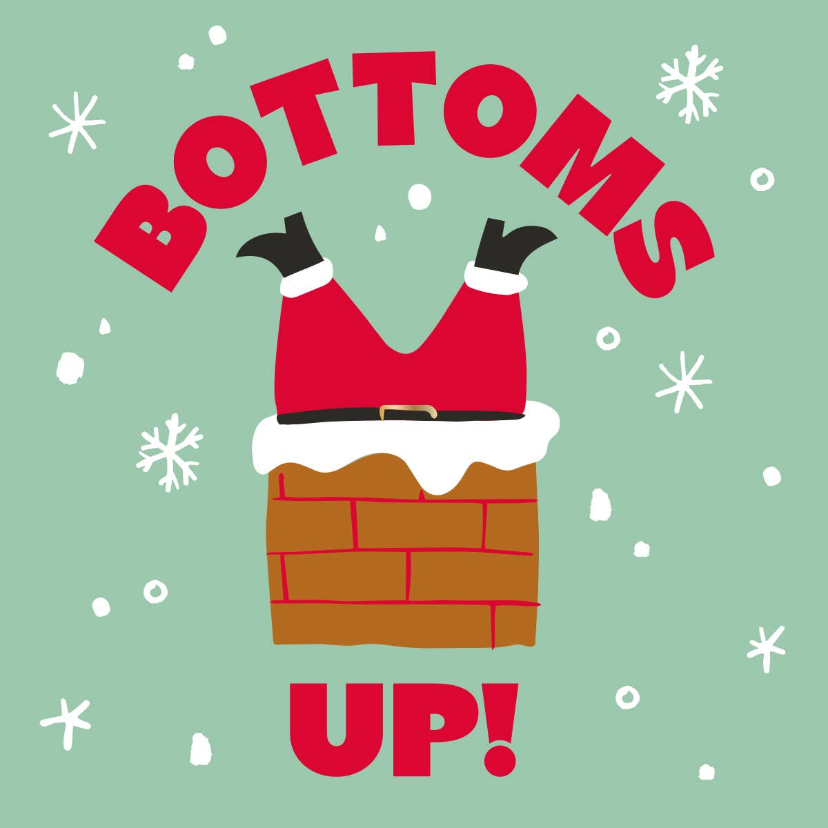 Bottoms Up Funny Christmas Cocktail Napkins - Box Turtle