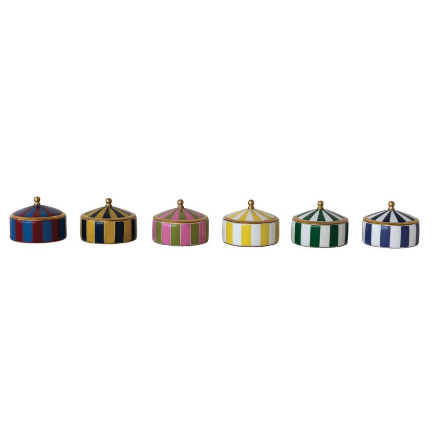 Brass & Resin Striped Box - Box Turtle