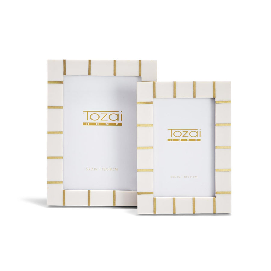 Ivory Brass Frame Lg