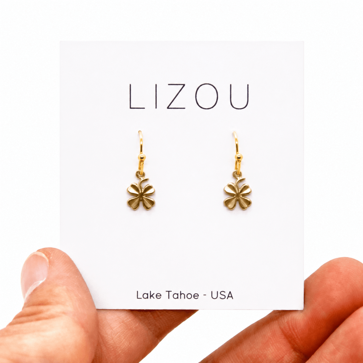Bronze French Religious Medal Shamrock Earrings - Box Turtle