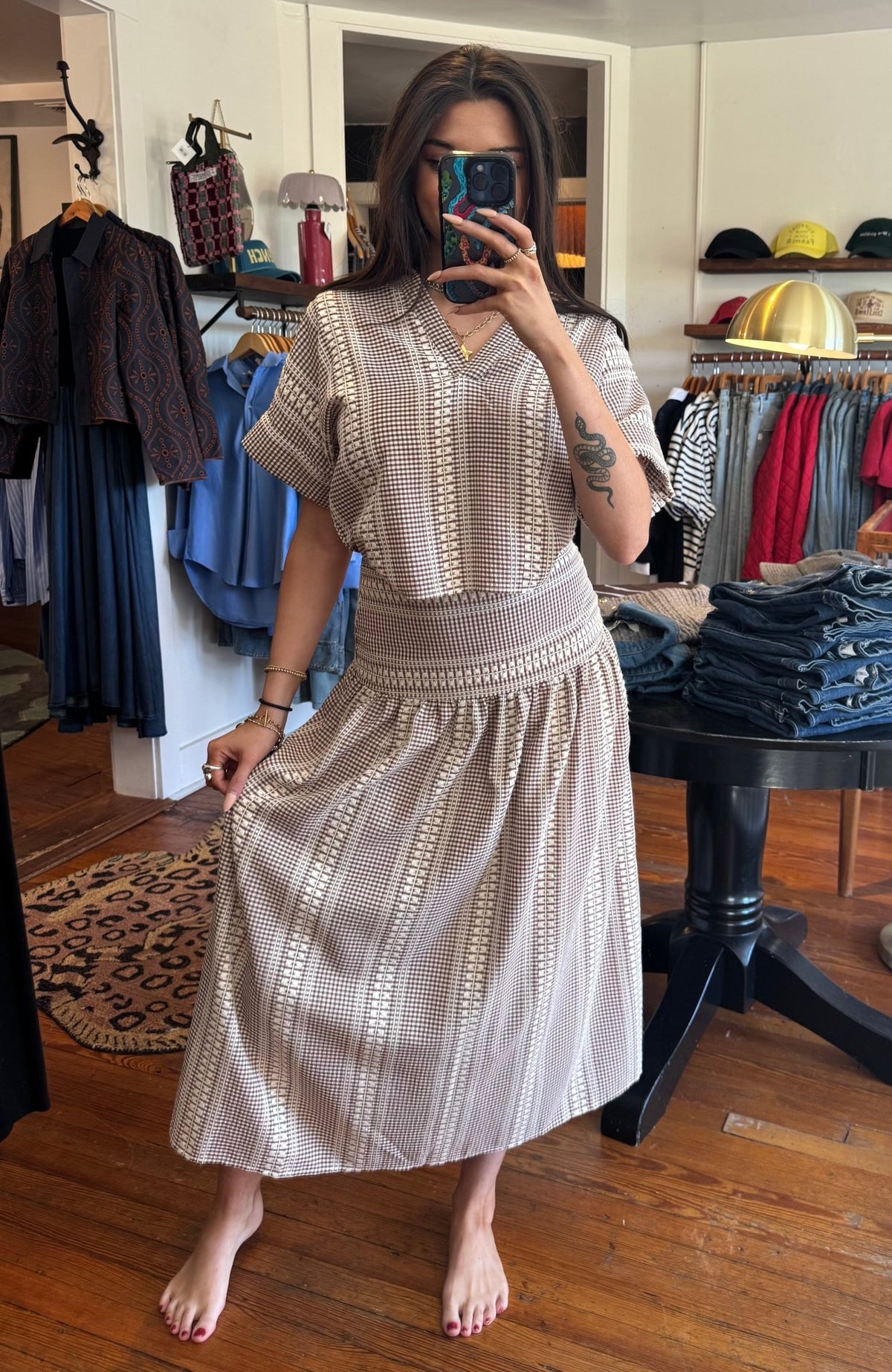Brown Stripe Calliope Skirt - Box Turtle